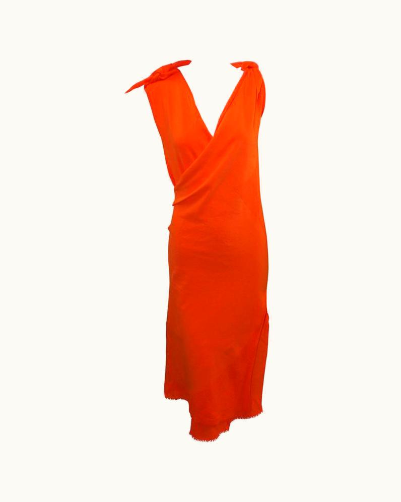Issey Miyake Documented 2005 A-poc By Issey Miyake & Dai Fujiwara 2-Piece Orange Dress Set UZ0597748