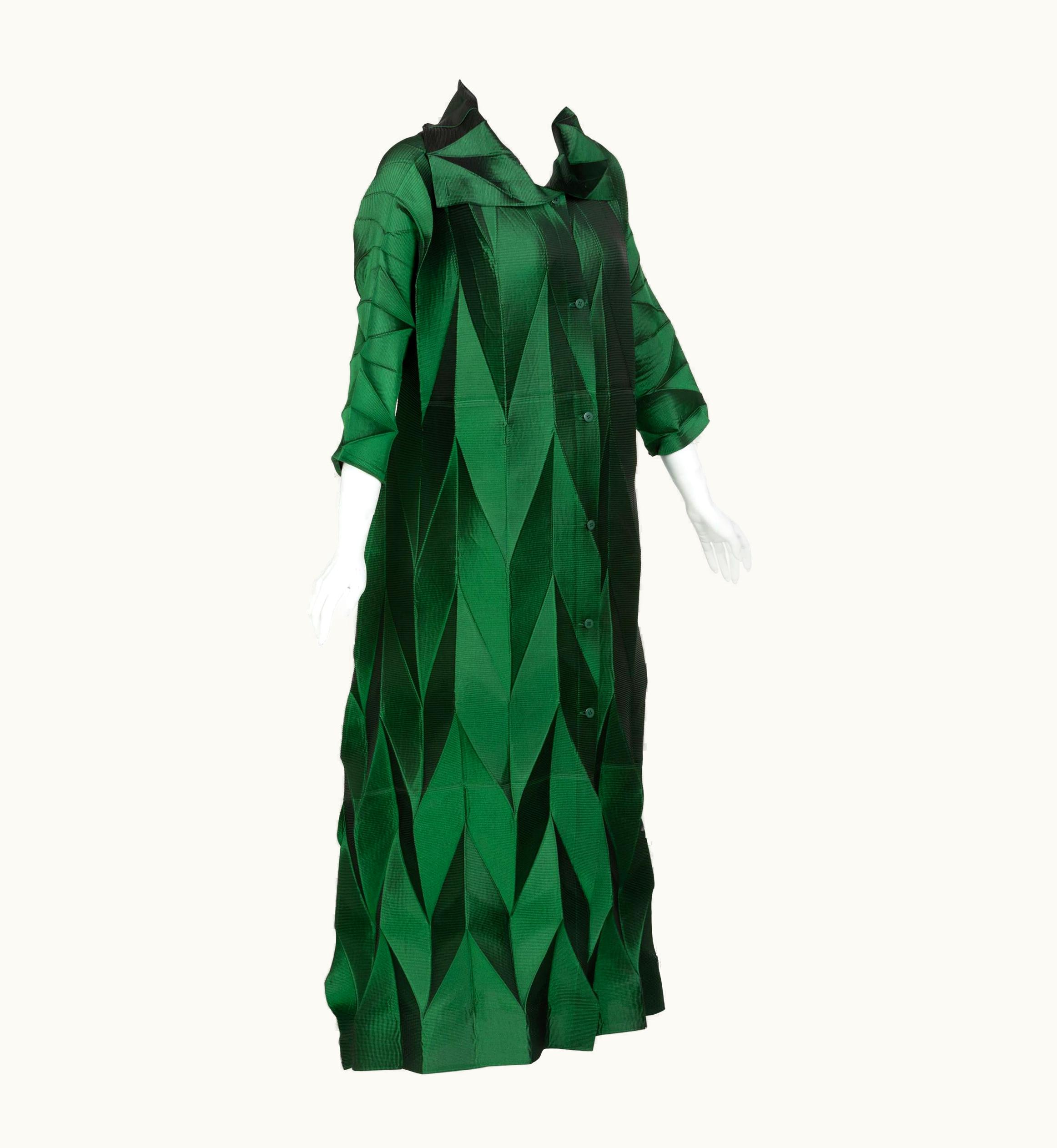 Issey Miyake Issey Miyake Emerald Green Runway Dress Spring 2008