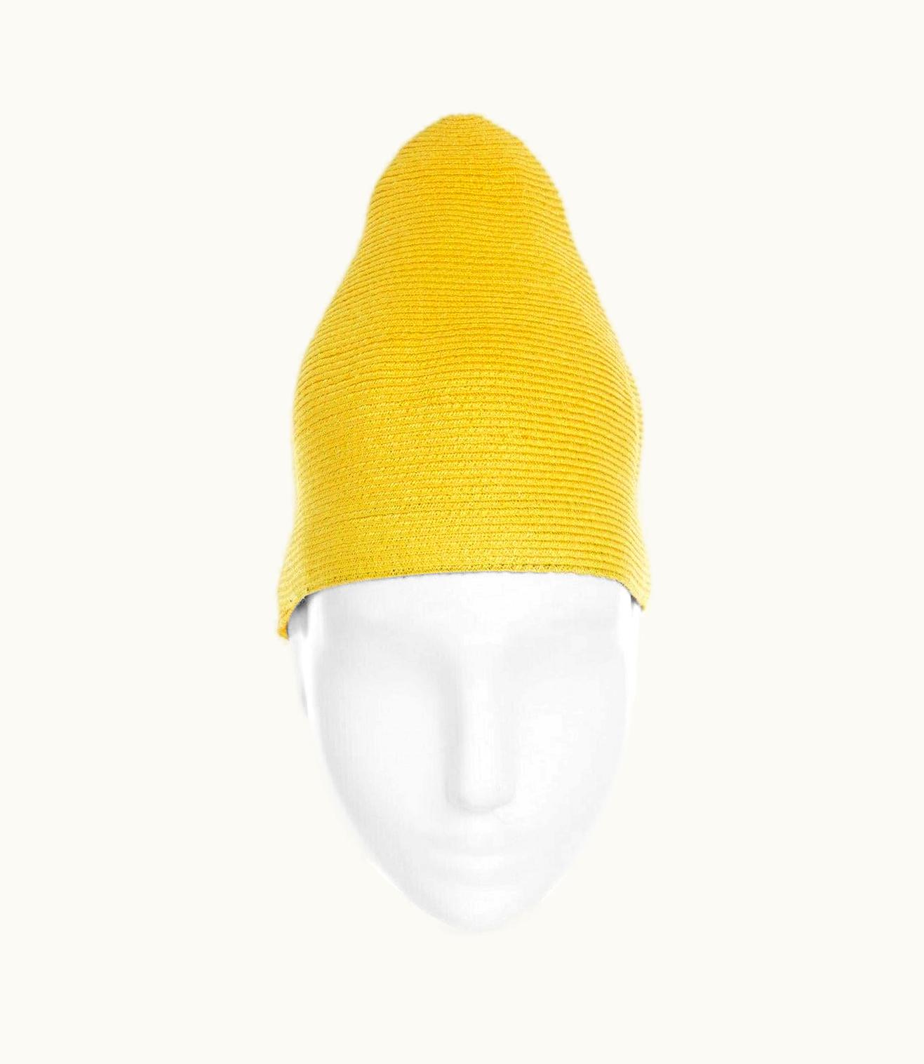 Issey Miyake Issey Miyake Pleats Please Yellow Raffia Straw Woven Pointed Moroccan Hat UZ0597764