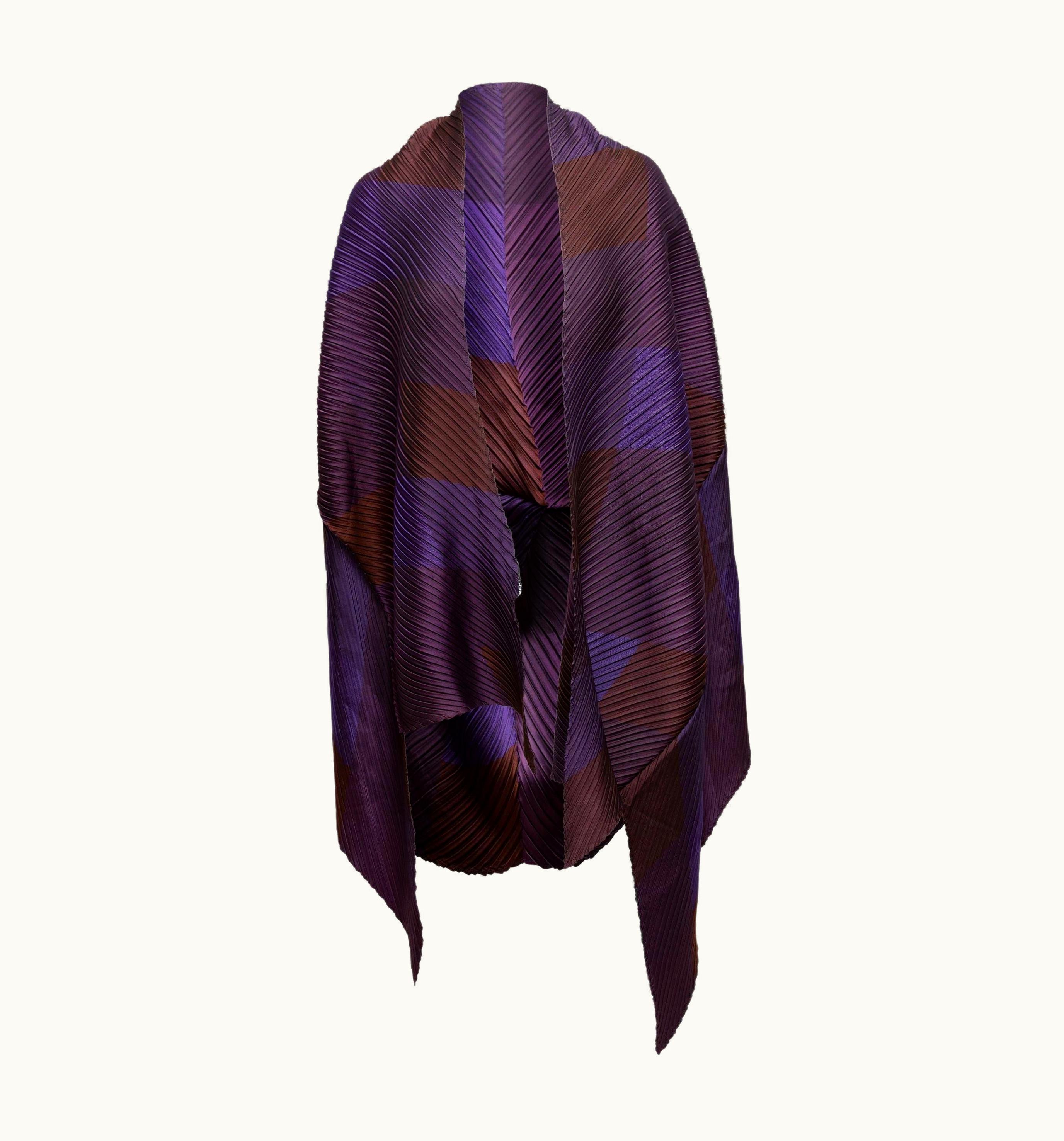 Issey Miyake Issey Miyake Purple & Brown Plisse Scarf
