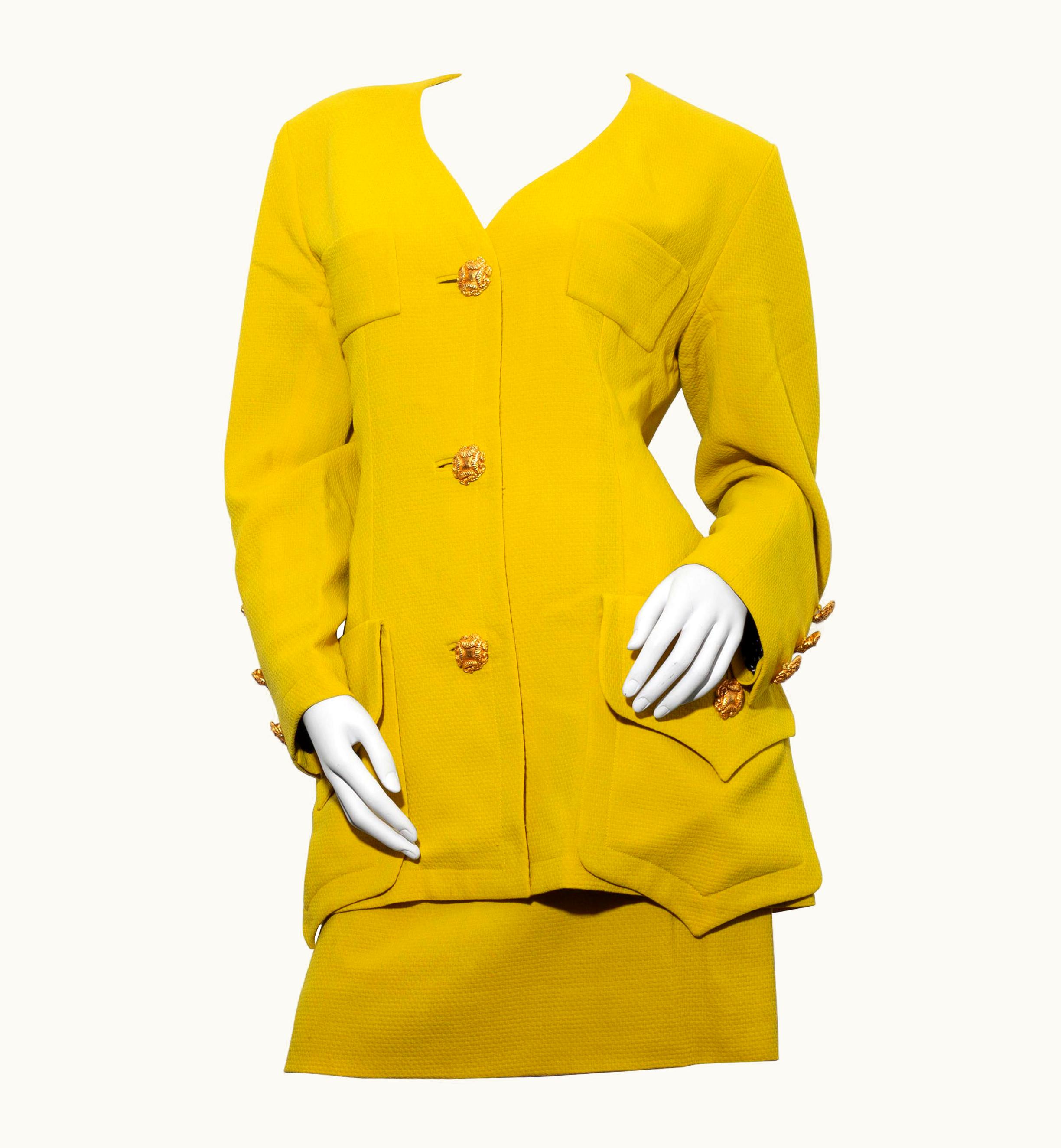 Christian Lacroix Mustard Yellow Christian Lacroix Work Suit In Freeze Wool