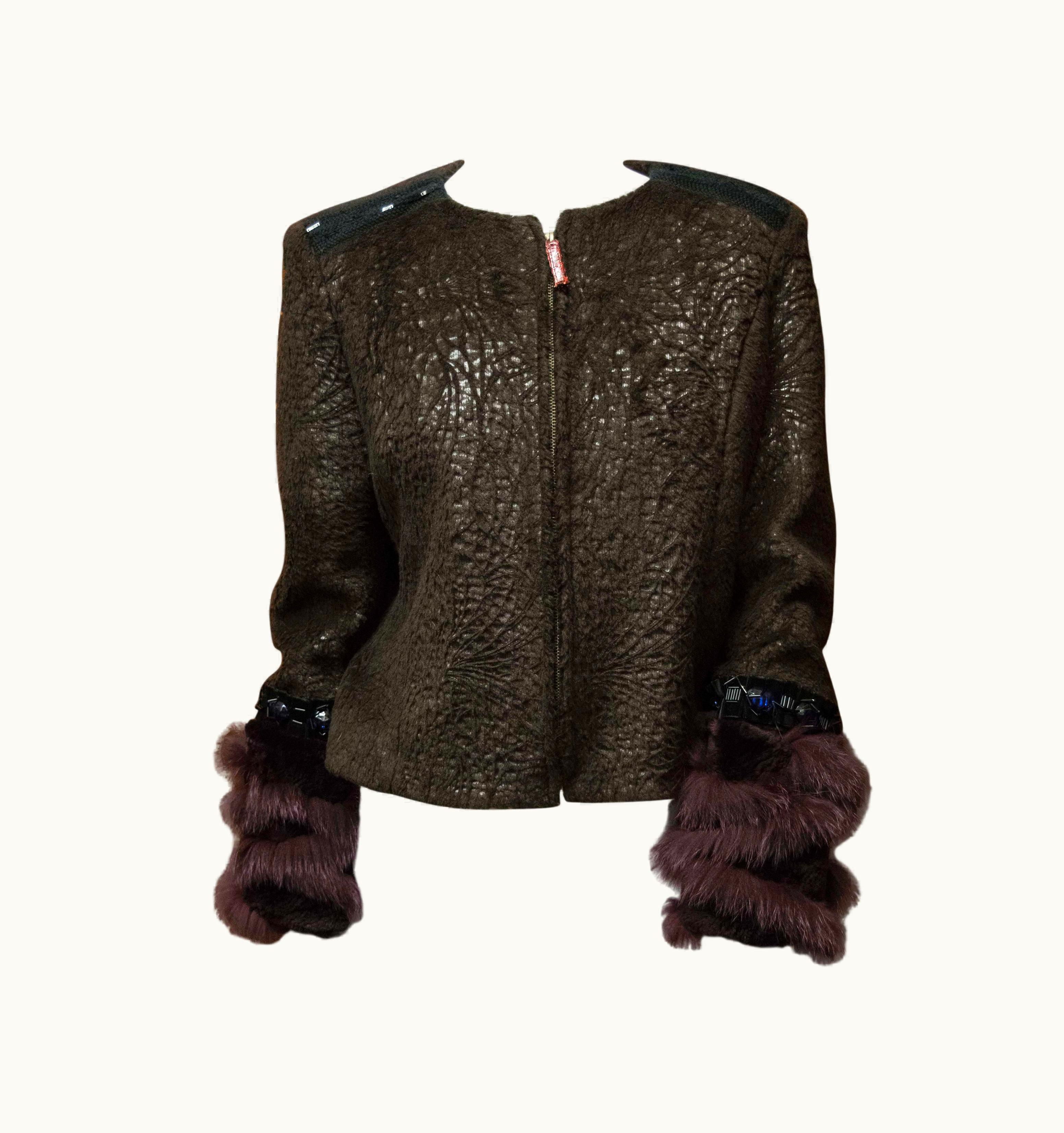 Christian Lacroix 1990s Christian Lacroix Jacket With Fox Fur Trim