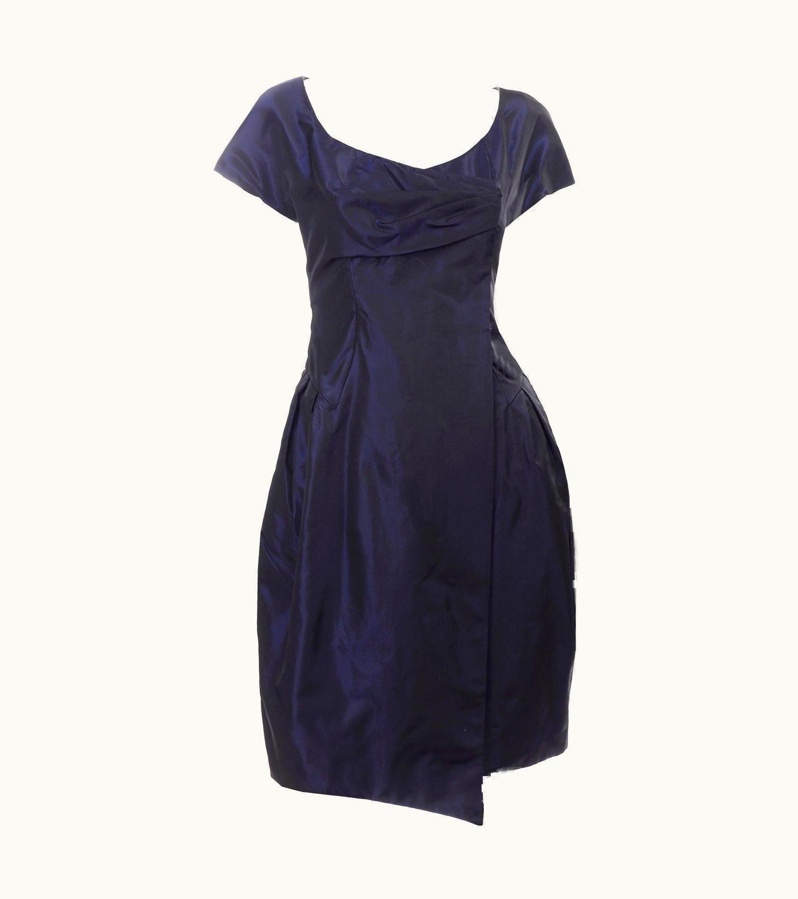 Christian Lacroix Christian Lacroix Vintage Midnight Blue Silk Evening Dress