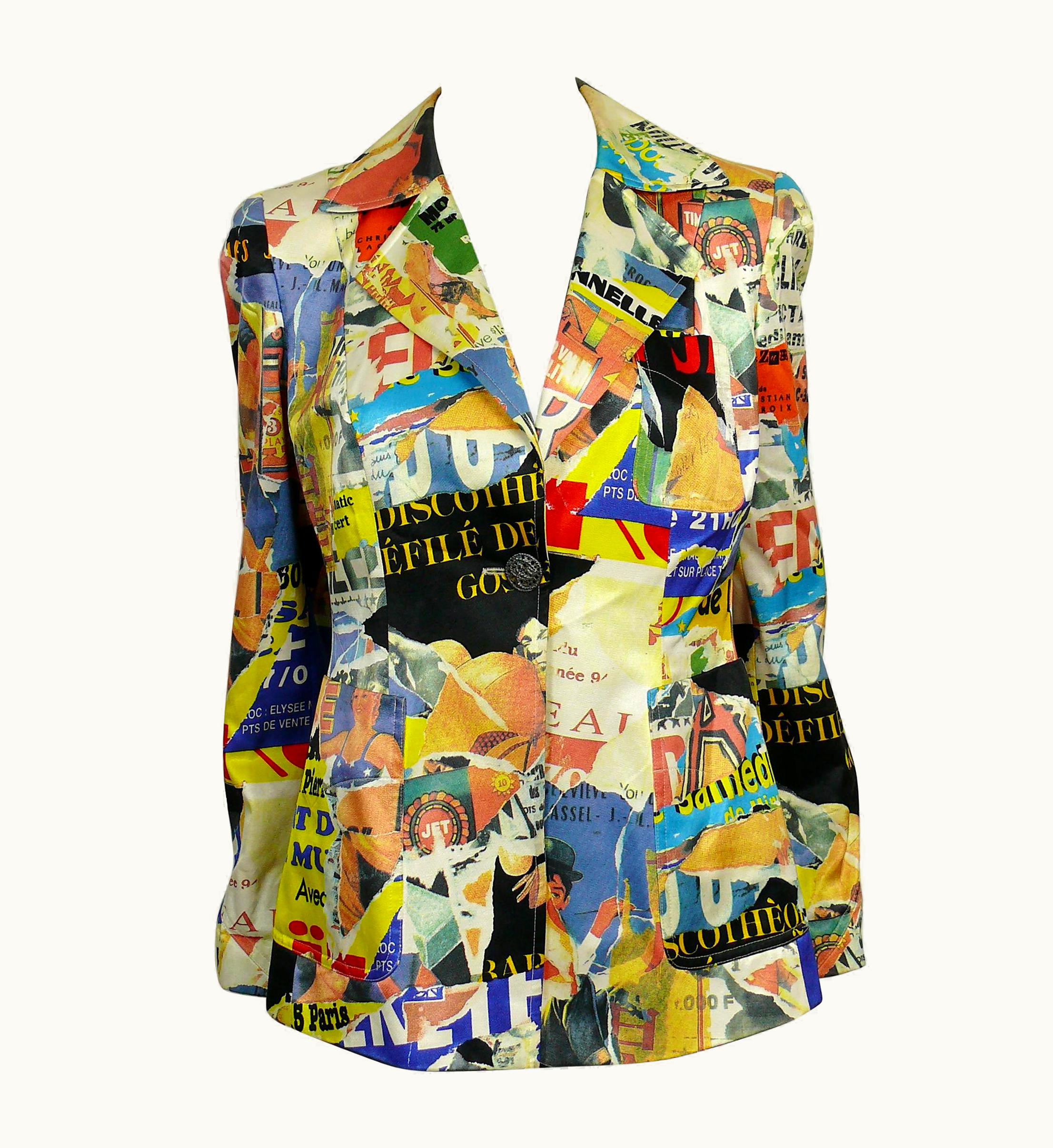 Christian Lacroix Christian Lacroix Vintage Lacerated Poster Pop Art Blazer