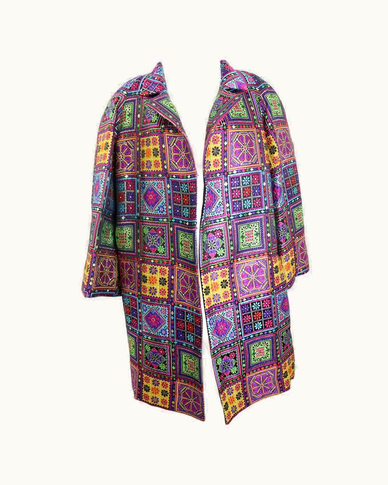 Christian Lacroix Christian Lacroix Embroidered Multicoloured Floral Prints Clutch Coat