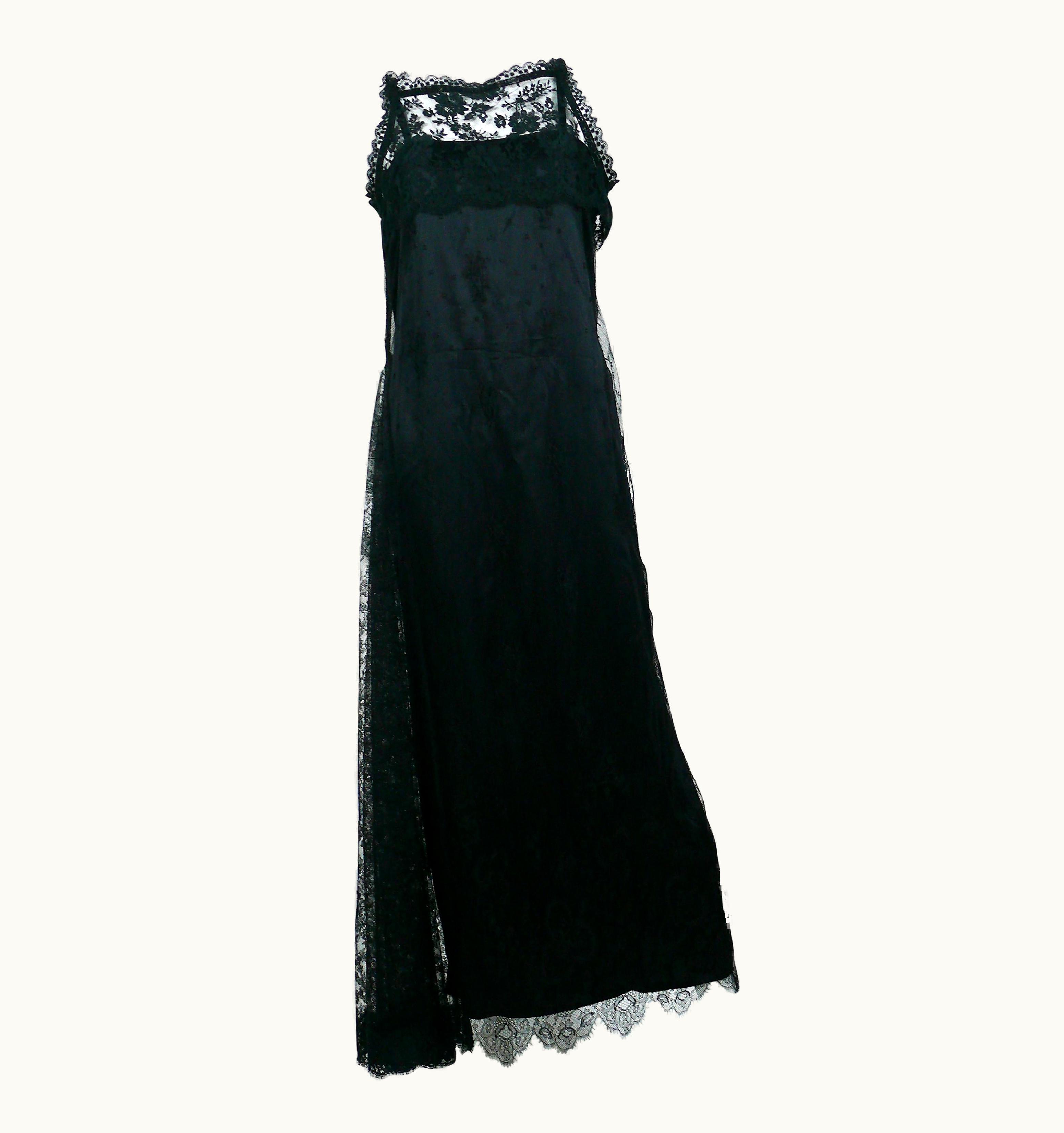 Christian Lacroix Christian Lacroix Vintage Black Lace Maxi Dress, 1990s
