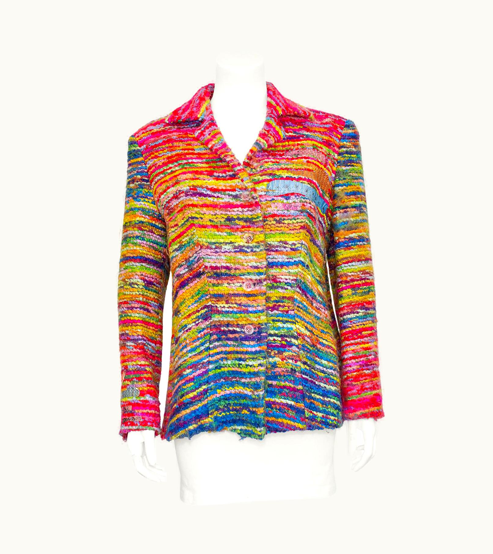 Christian Lacroix 1990s Christian Lacroix Multi Color Variegated Boucle Jacket