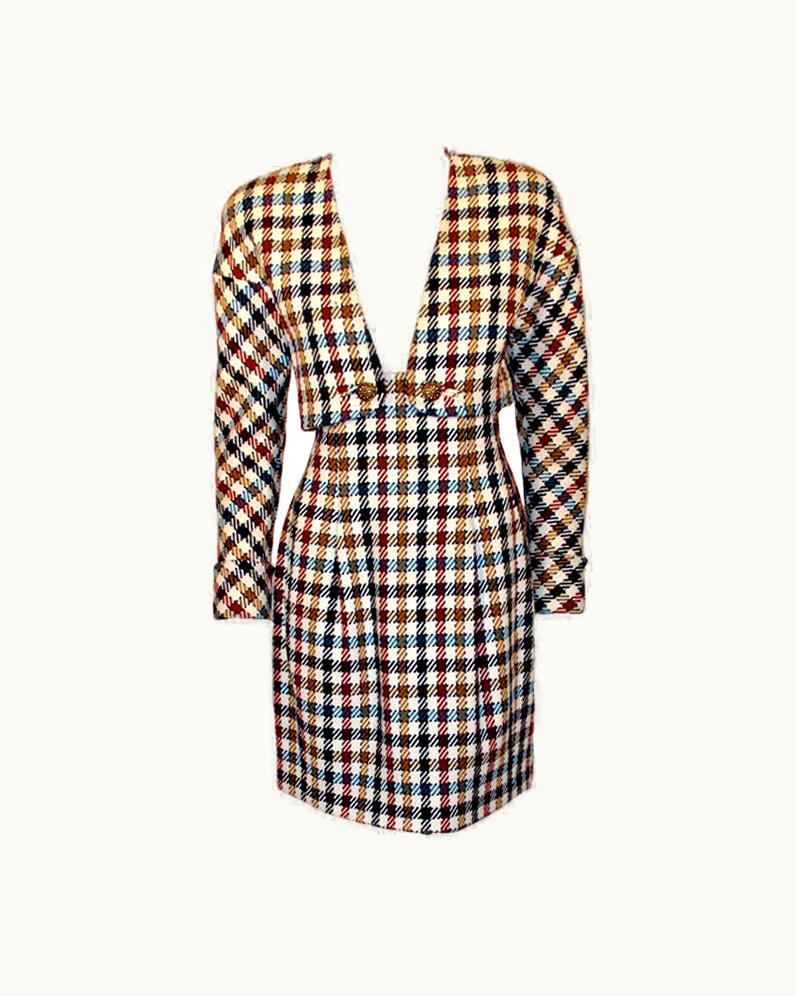 Christian Lacroix Christian Lacroix 2 Piece Houndstooth Wool Skirt Suit