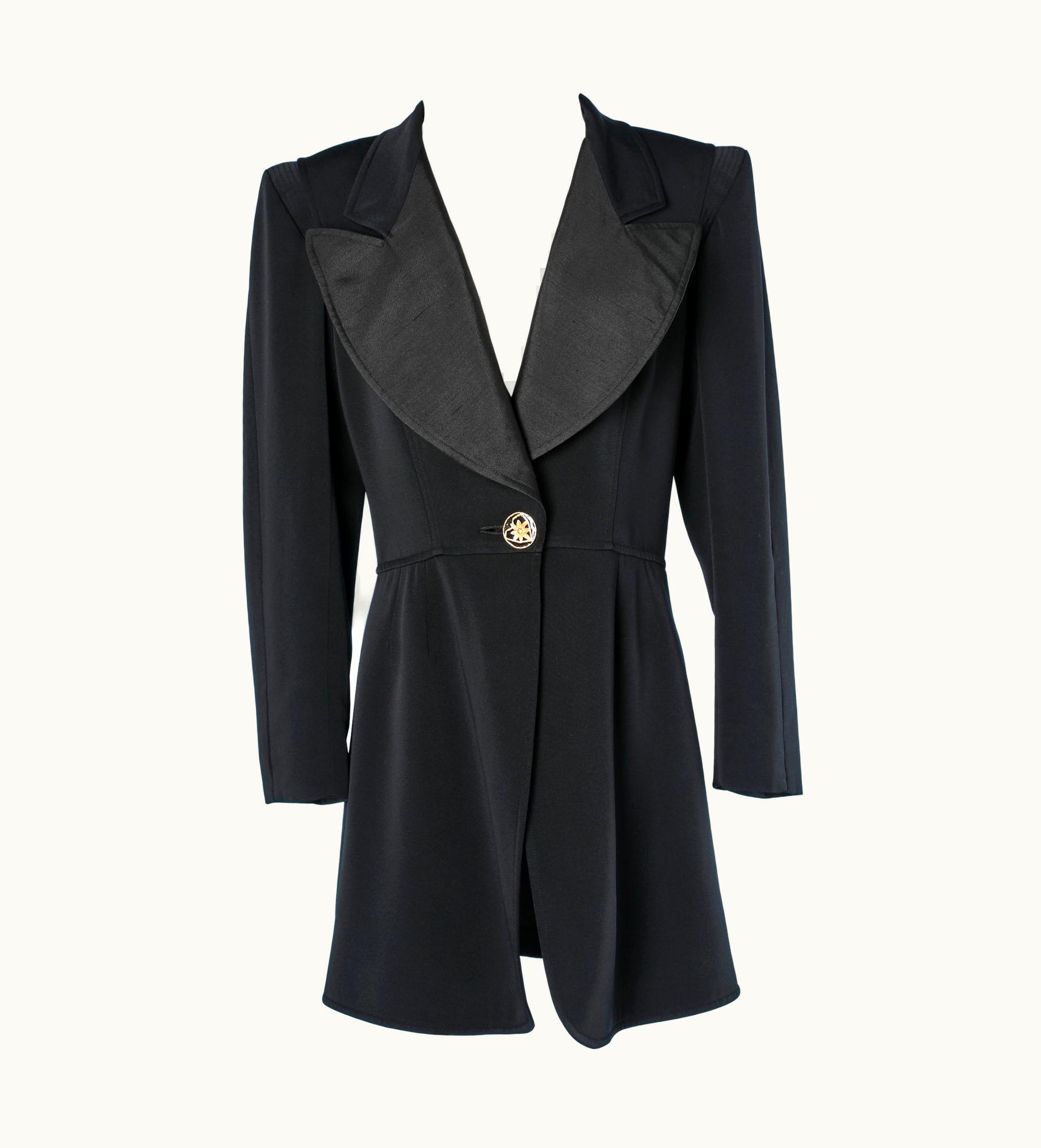 Christian Lacroix Black Blazer With Gold Metal Button Christian Lacroix
