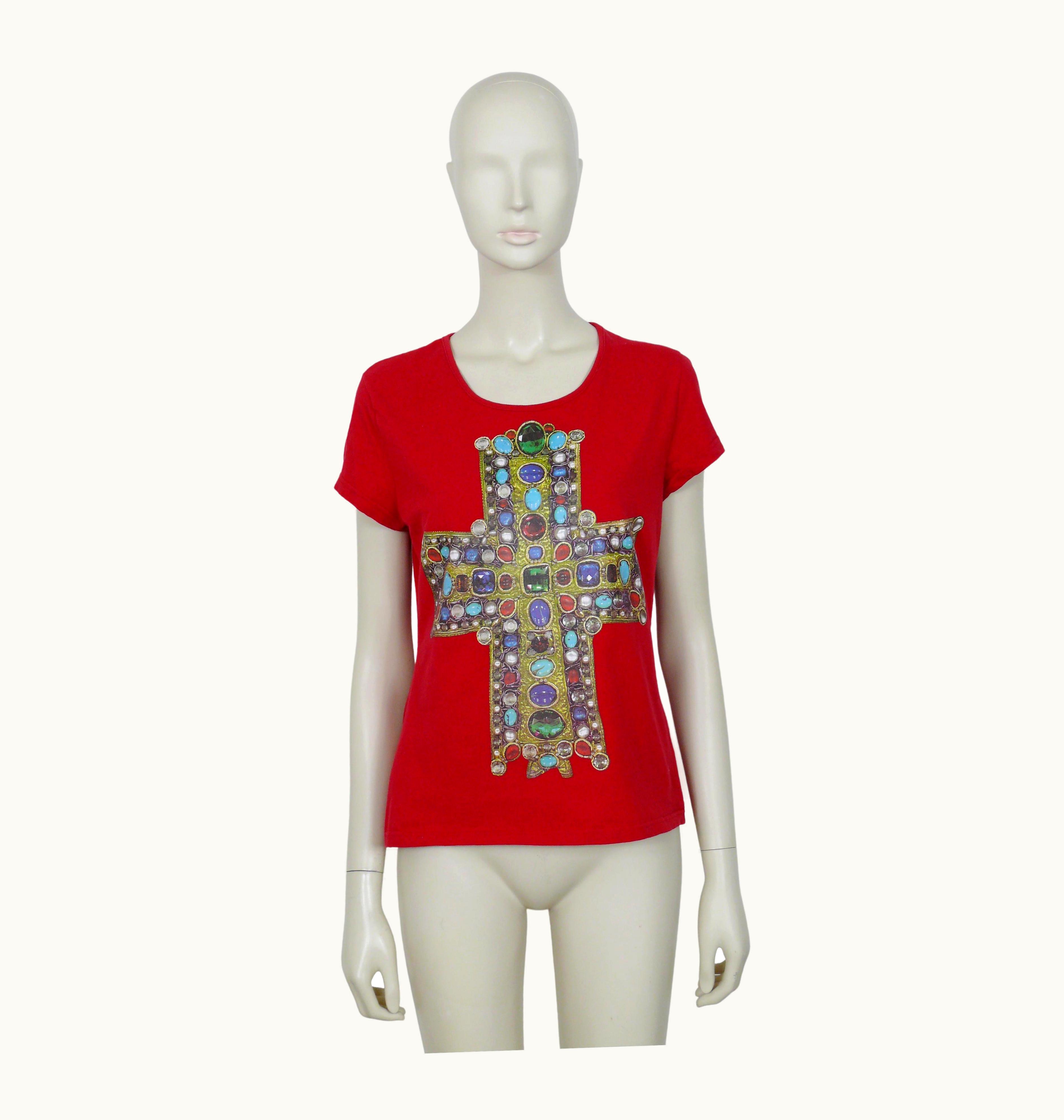 Christian Lacroix Christian Lacroix Vintage Iconic Jewelled Cross Print Top