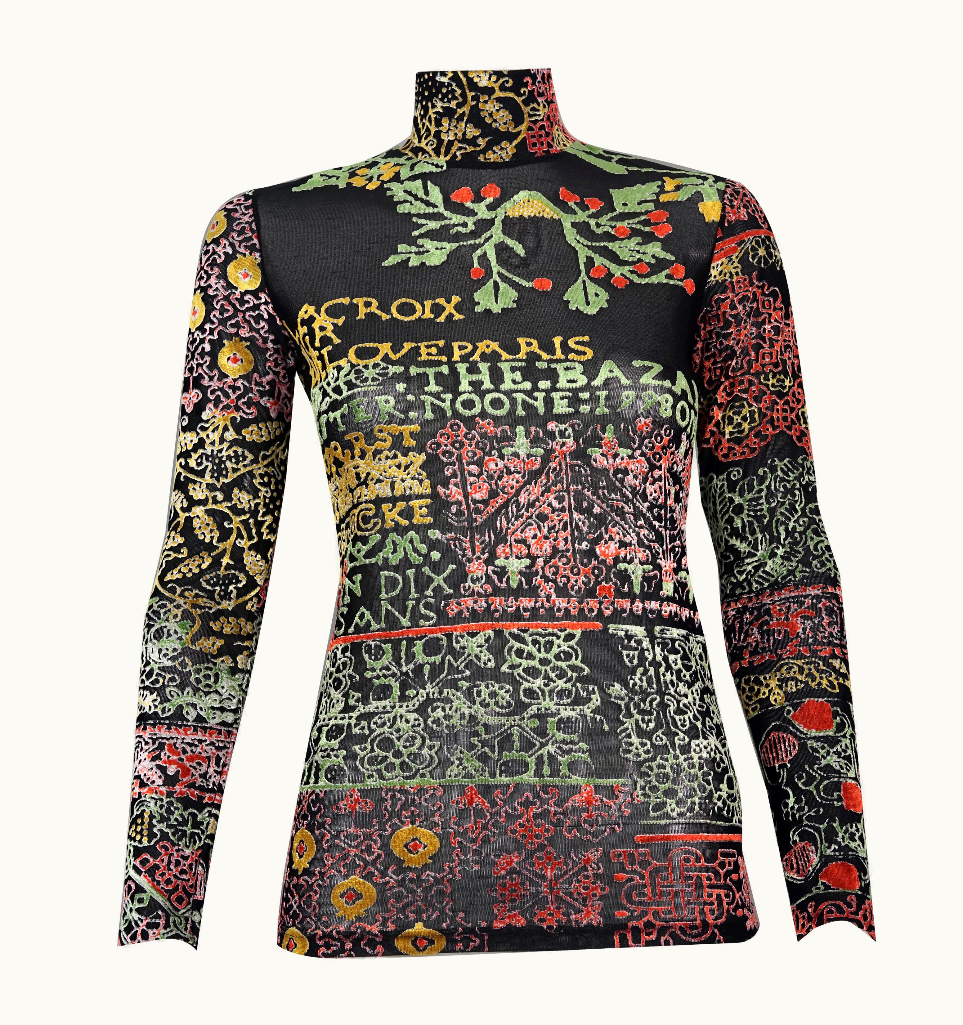 Christian Lacroix Vintage Christian Lacroix Tattoo Effect Long Sleeves Shirt Top Sweater