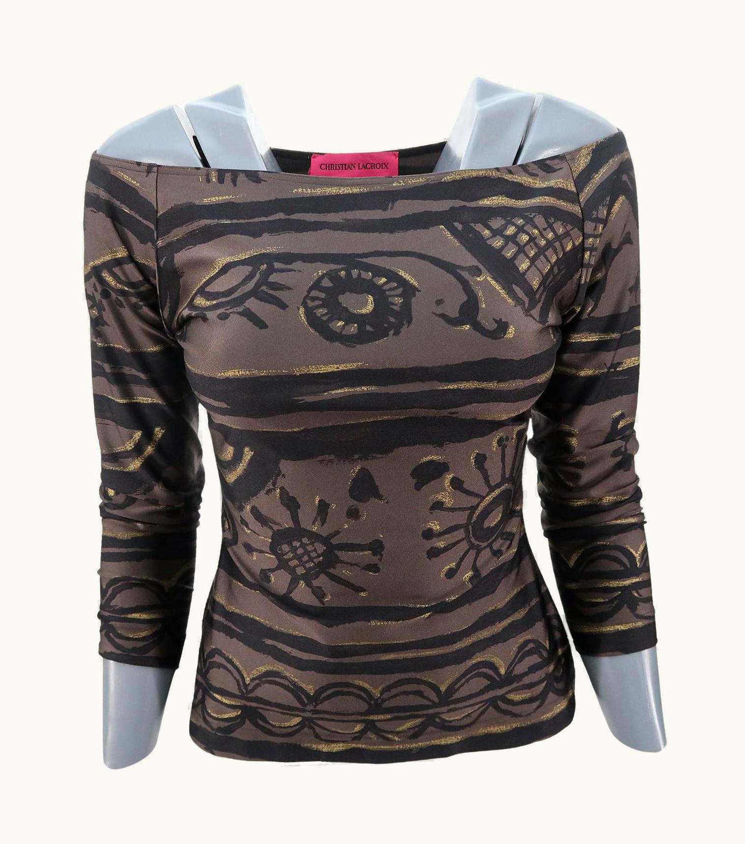 Christian Lacroix Christian Lacroix S/S-2003 Nylon Mix Primitiv Print Top