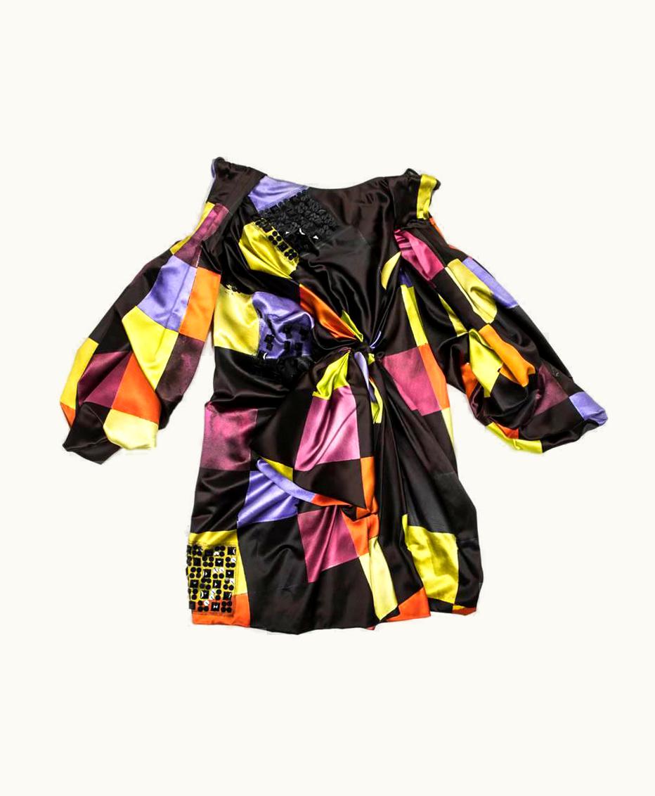 Christian Lacroix Christian Lacroix Couture Dress With Multicolored Printed Patterns eu