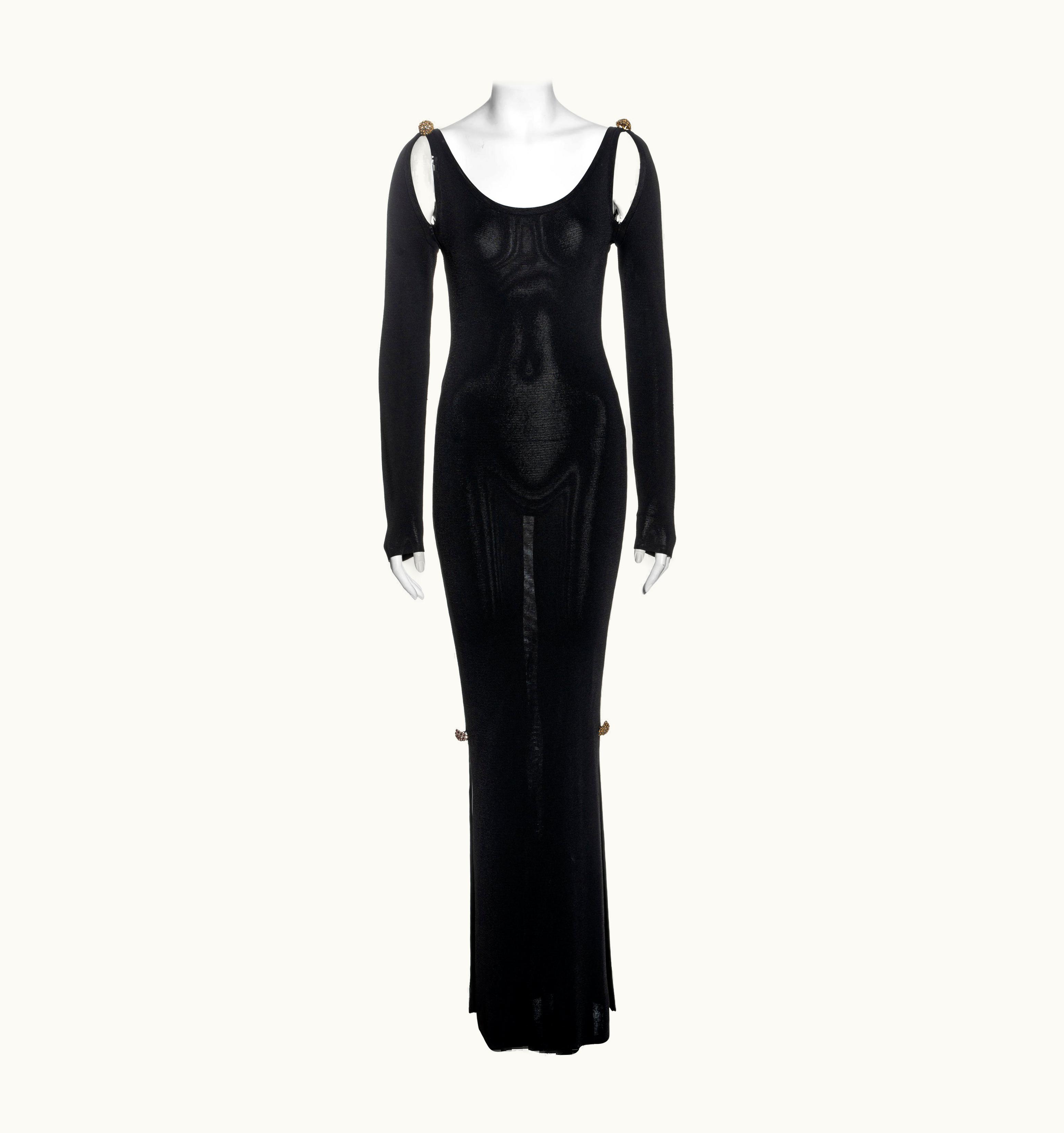 Christian Lacroix Christian Lacroix Black Evening Dress With Crystal Ornaments, AW 1992