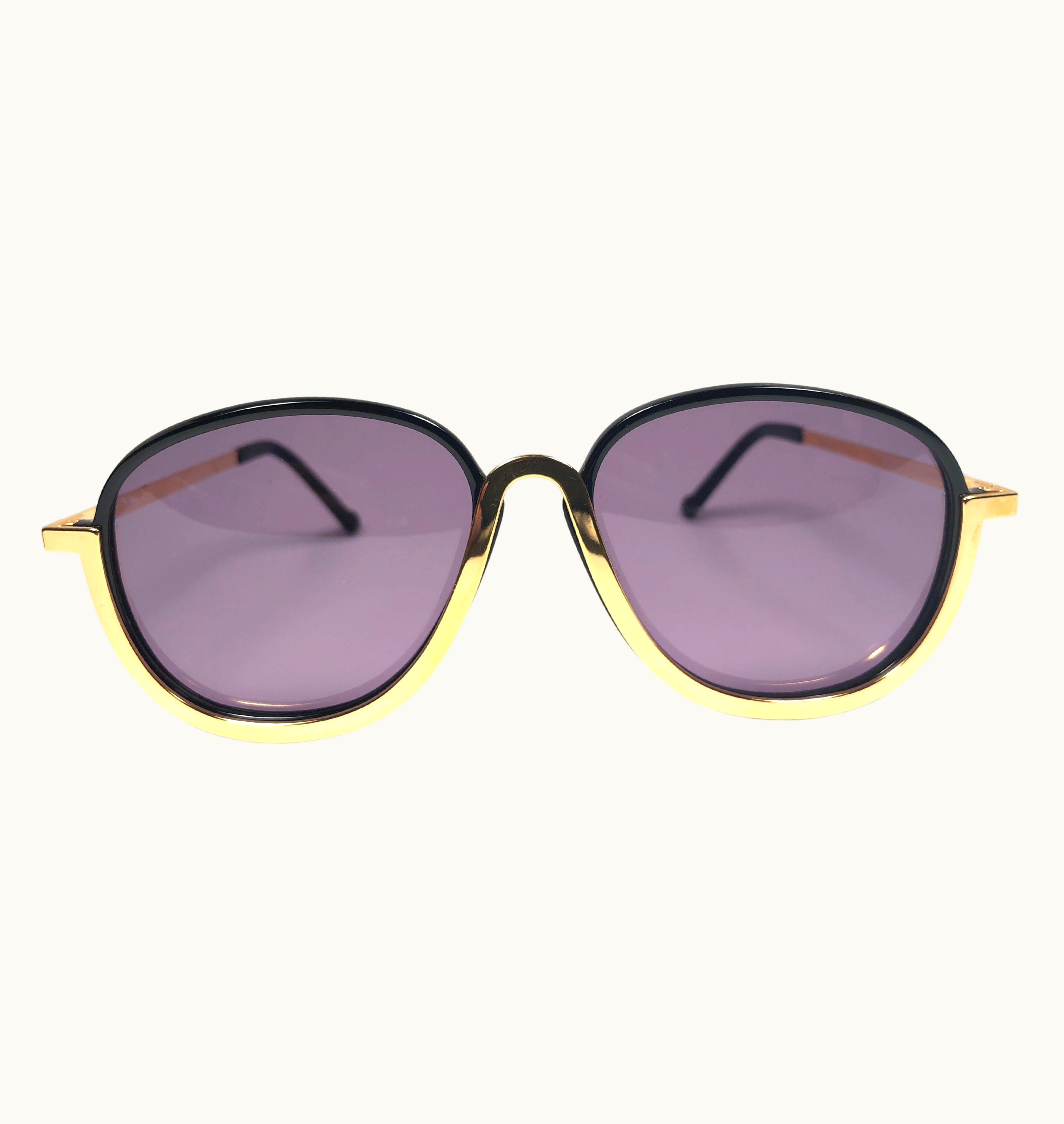 Christian Lacroix Vintage Christian Lacroix Black Gold Accents 1980 France Sunglasses