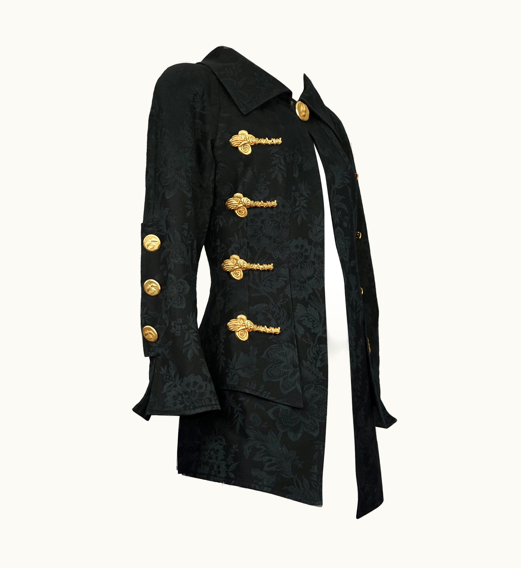 Christian Lacroix Vintage Rare Christian Lacroix Sculptured Metal Buttons Jacquard Blazer Jacket