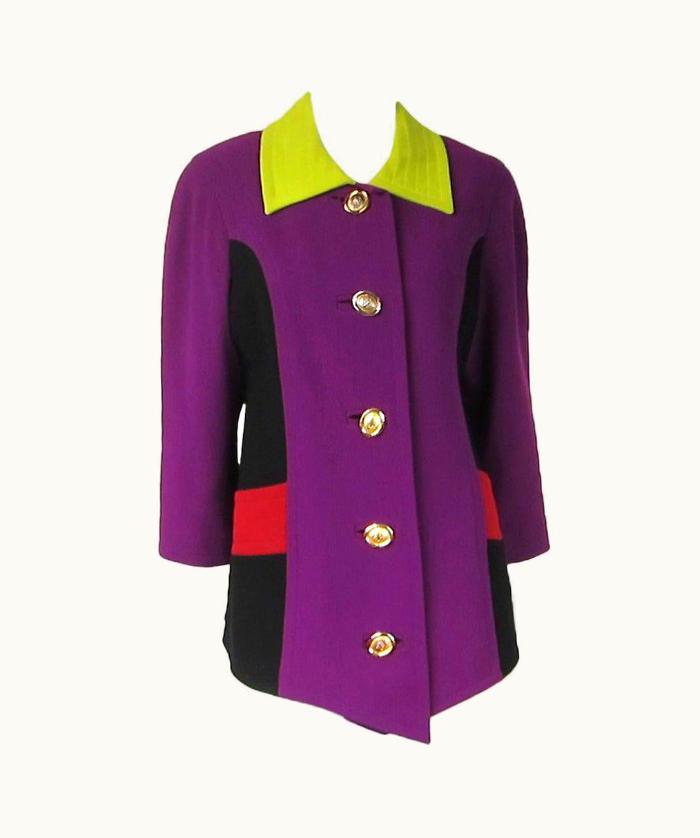 Christian Lacroix Christian Lacroix Paris Color Block Jacket Purple Green Red 1990s