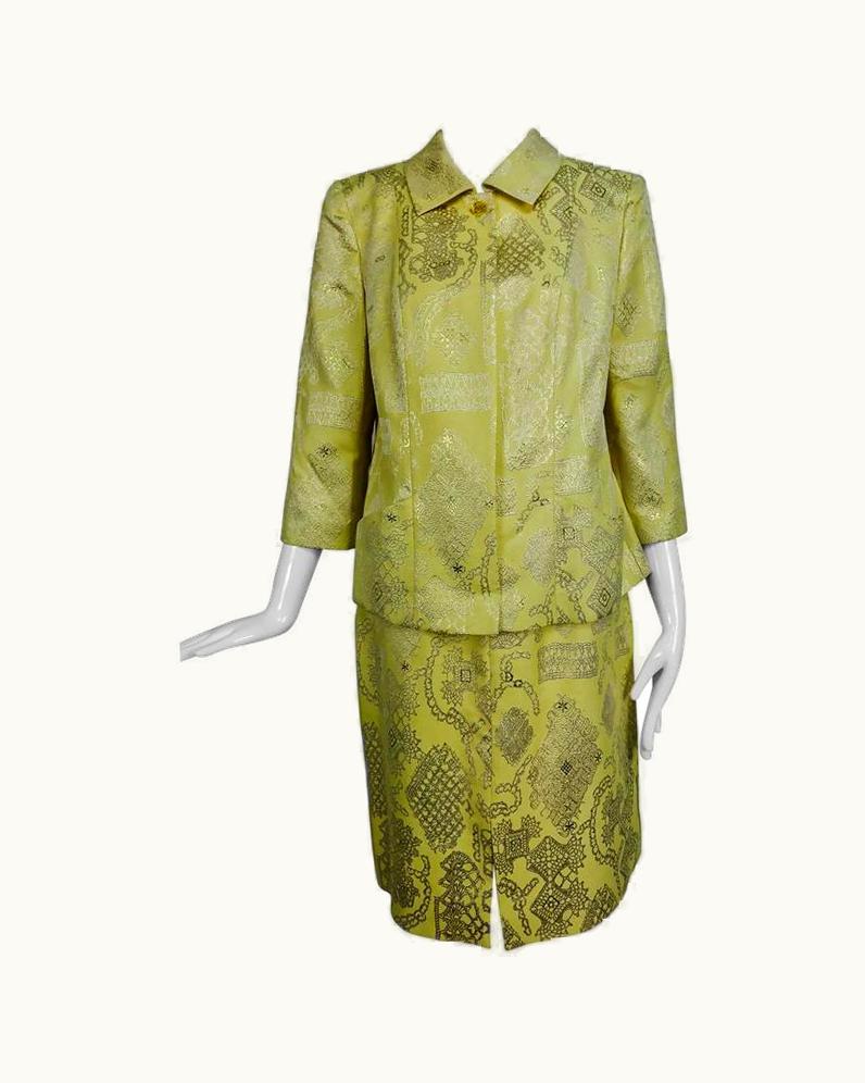 Christian Lacroix Vintage Christian LaCroix 2pc Metallic Brocade Jacket And Skirt 1980s