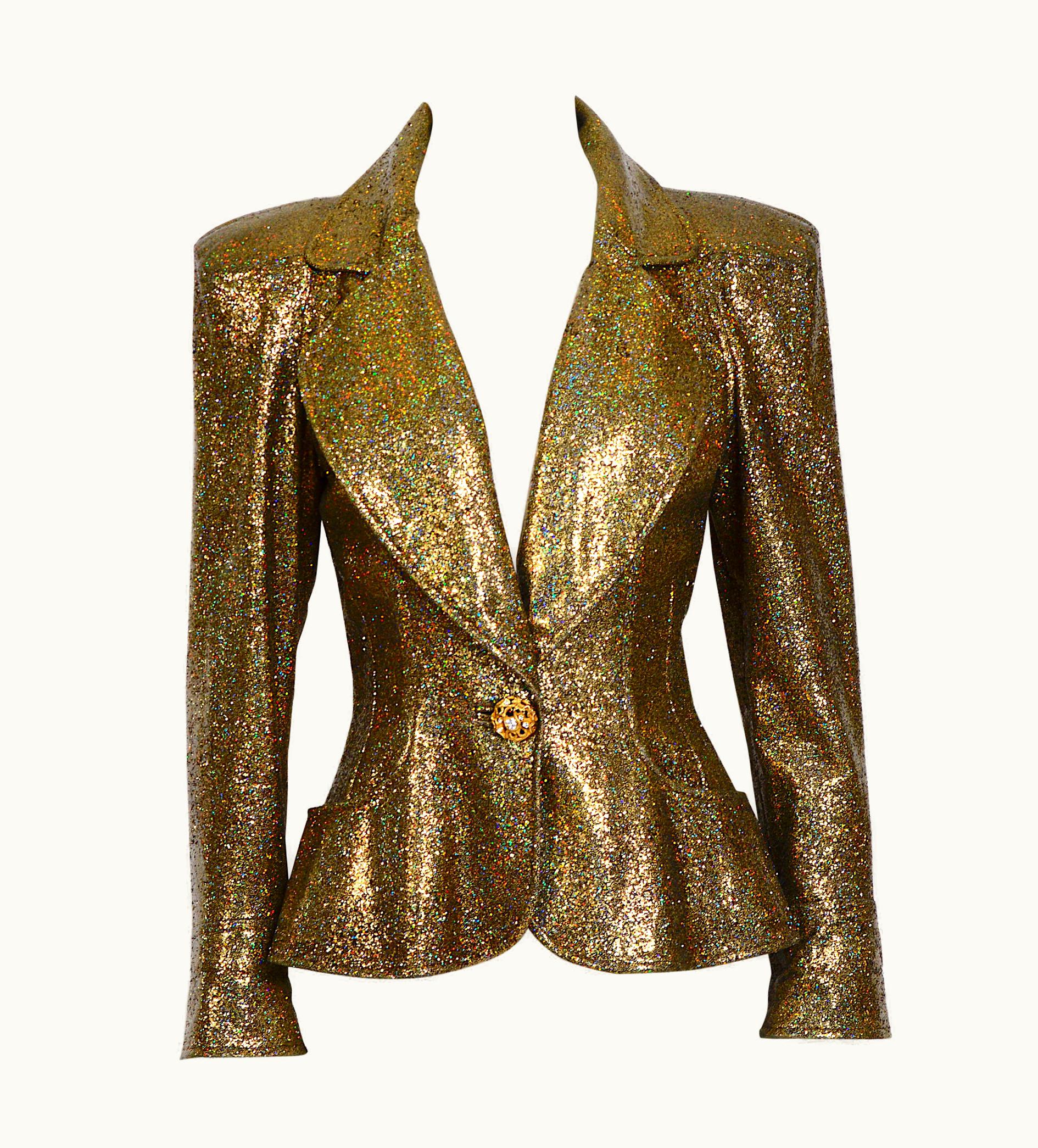 Christian Lacroix Christian Lacroix Vintage Runway Spring Summer 1995 Gold Sparkly Jacket