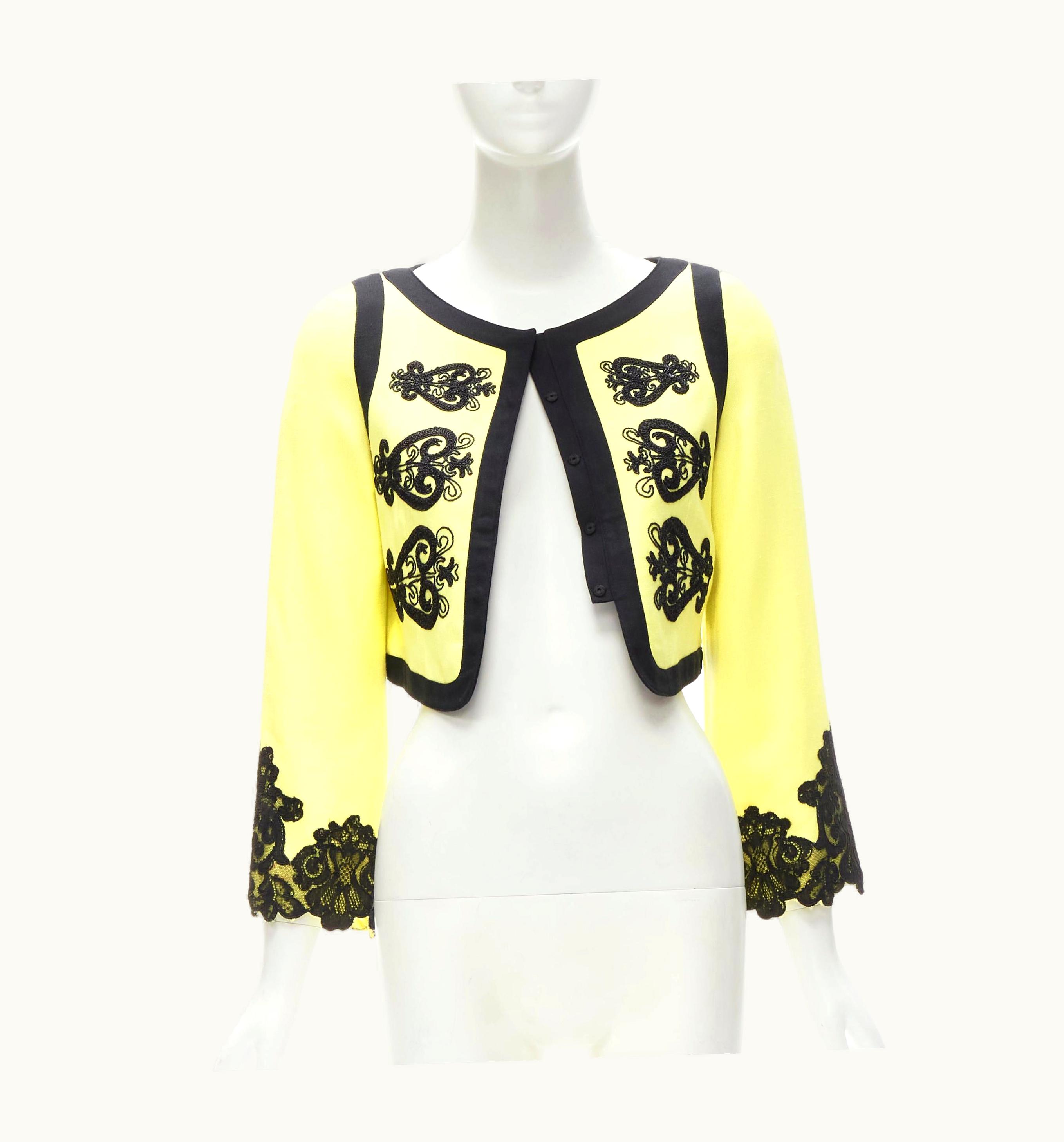 Christian Lacroix Christian Lacroix Vintage Yellow Black Matador Embroidery Cropped Jacket