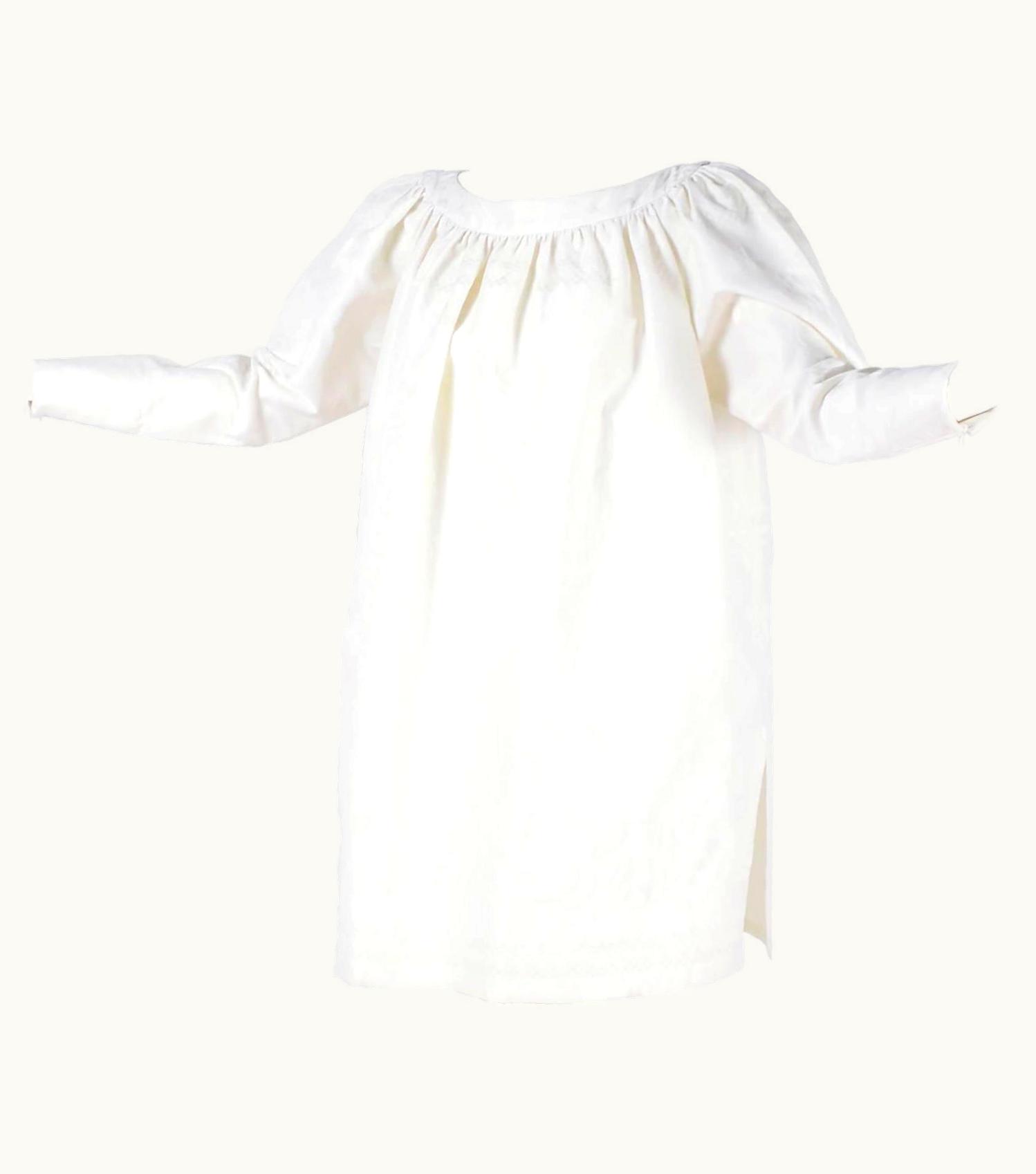 Christian Lacroix 1980s Christian Lacroix Vintage White Linen Damask Dress With Original Tag