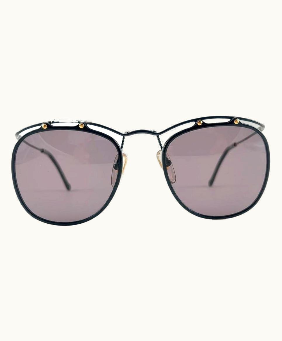 Christian Lacroix Vintage Christian Lacroix 7372 Black Round 1980' France Sunglasses