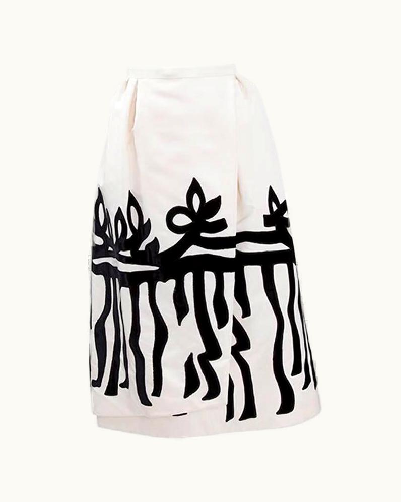 Christian Lacroix Christian Lacroix Runway Silk Faille & Velvet Wrap Skirt, Fall-Winter 1992