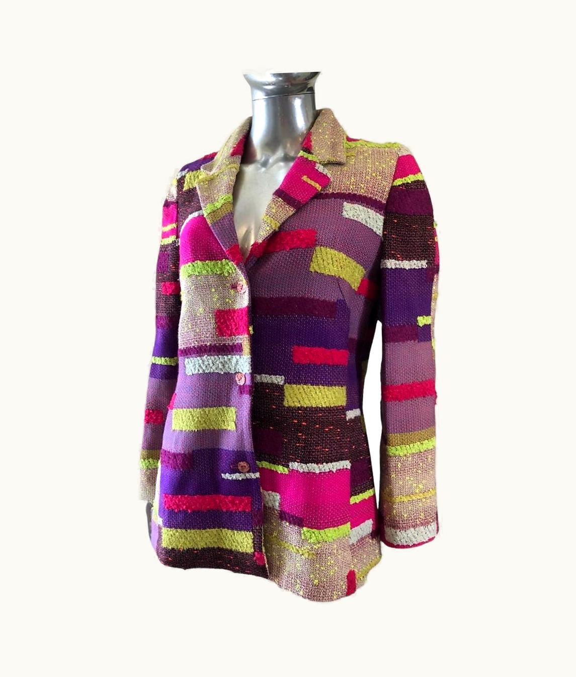Christian Lacroix Christian Lacroix Vintage Multi Color Bights Bouclé Blazer For Bazar