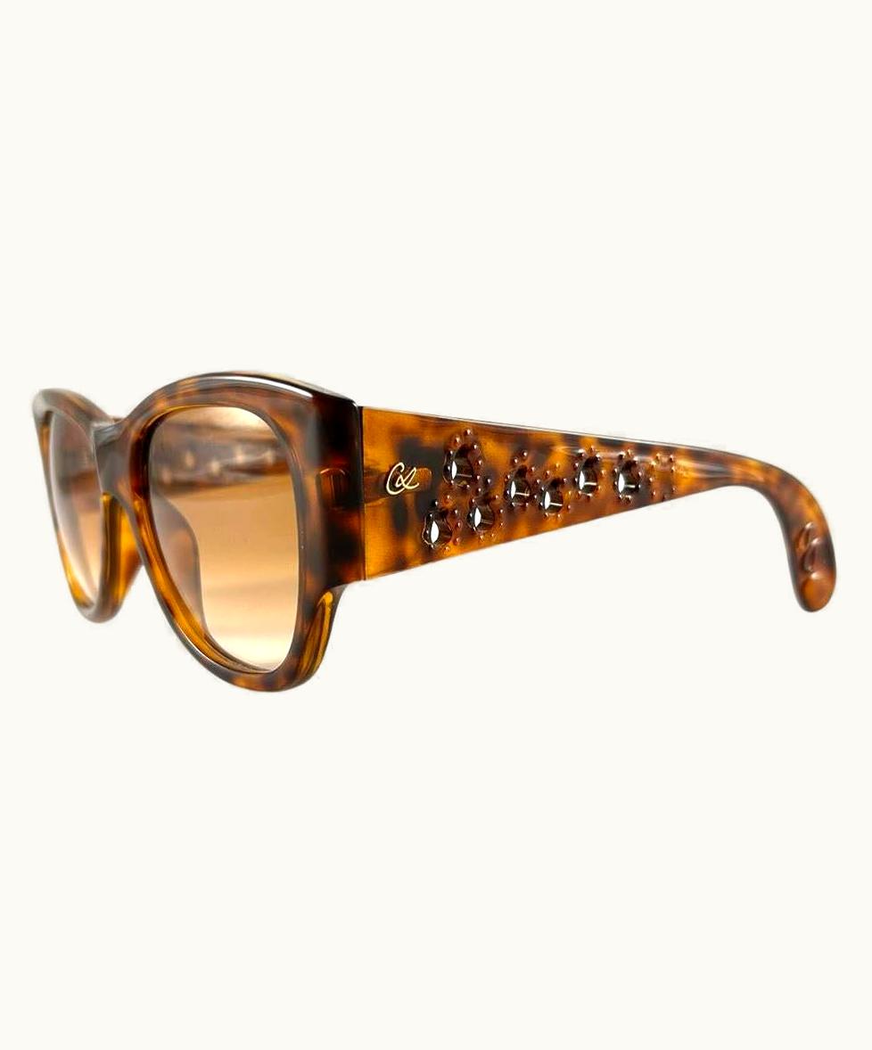 Christian Lacroix Vintage Christian Lacroix Cat Eye Tortoise & Gold 1980' France Sunglasses