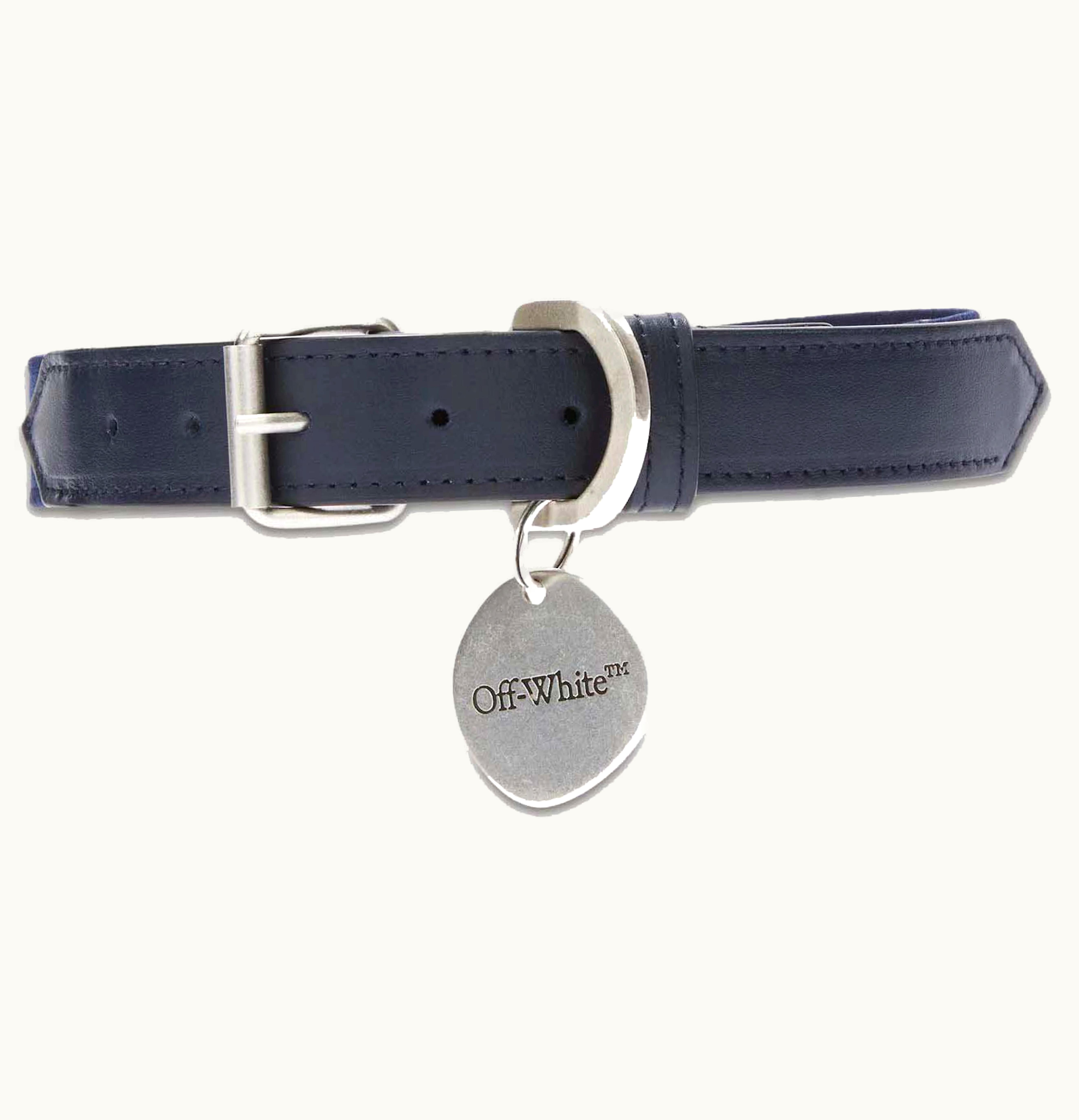 OFF-WHITE Off White Logo Charm Dog Collar Blue