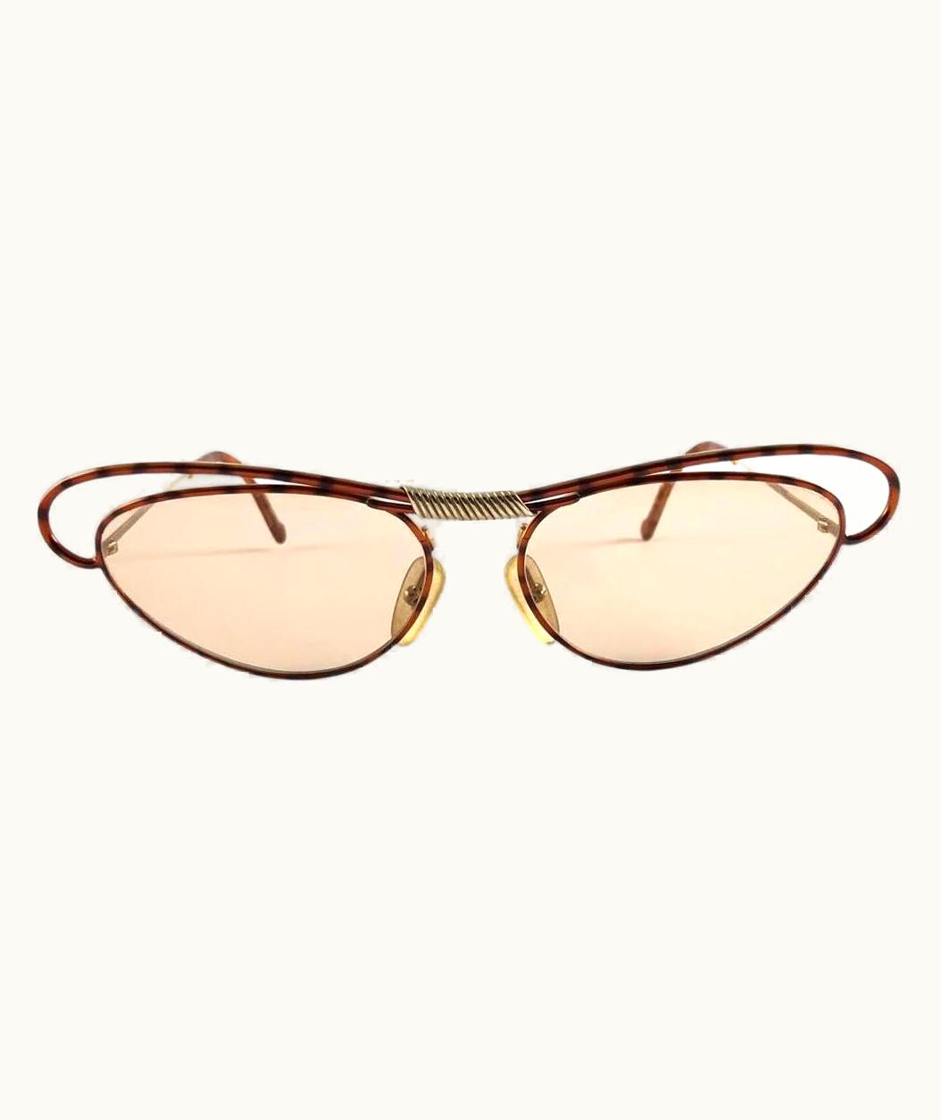Christian Lacroix Vintage Christian Lacroix Cat Eye Gold Amber 7355 41 1980 France Sunglasses