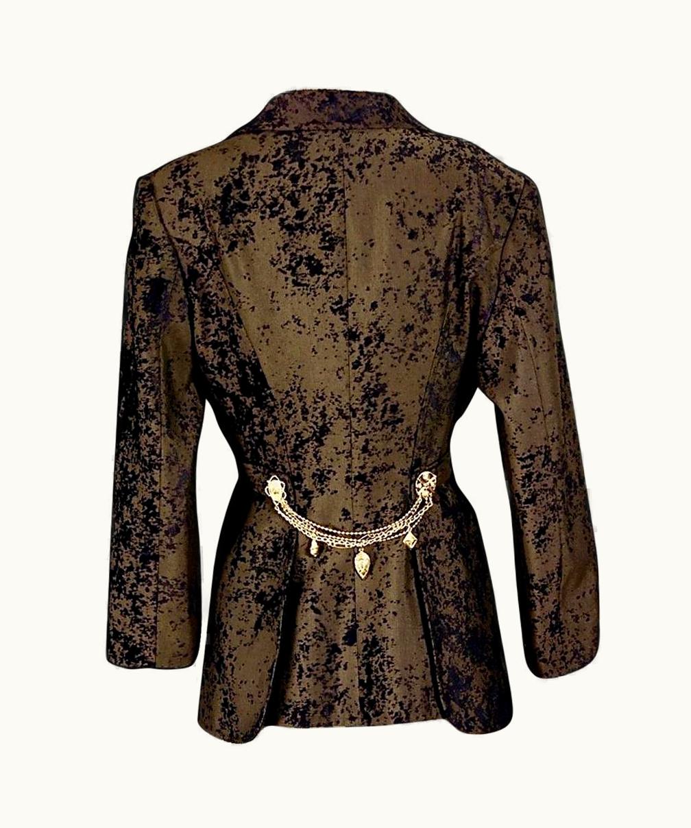 Christian Lacroix Vintage Cristian Lacroix Jeweled Burnout Velvet Blazer Jacket