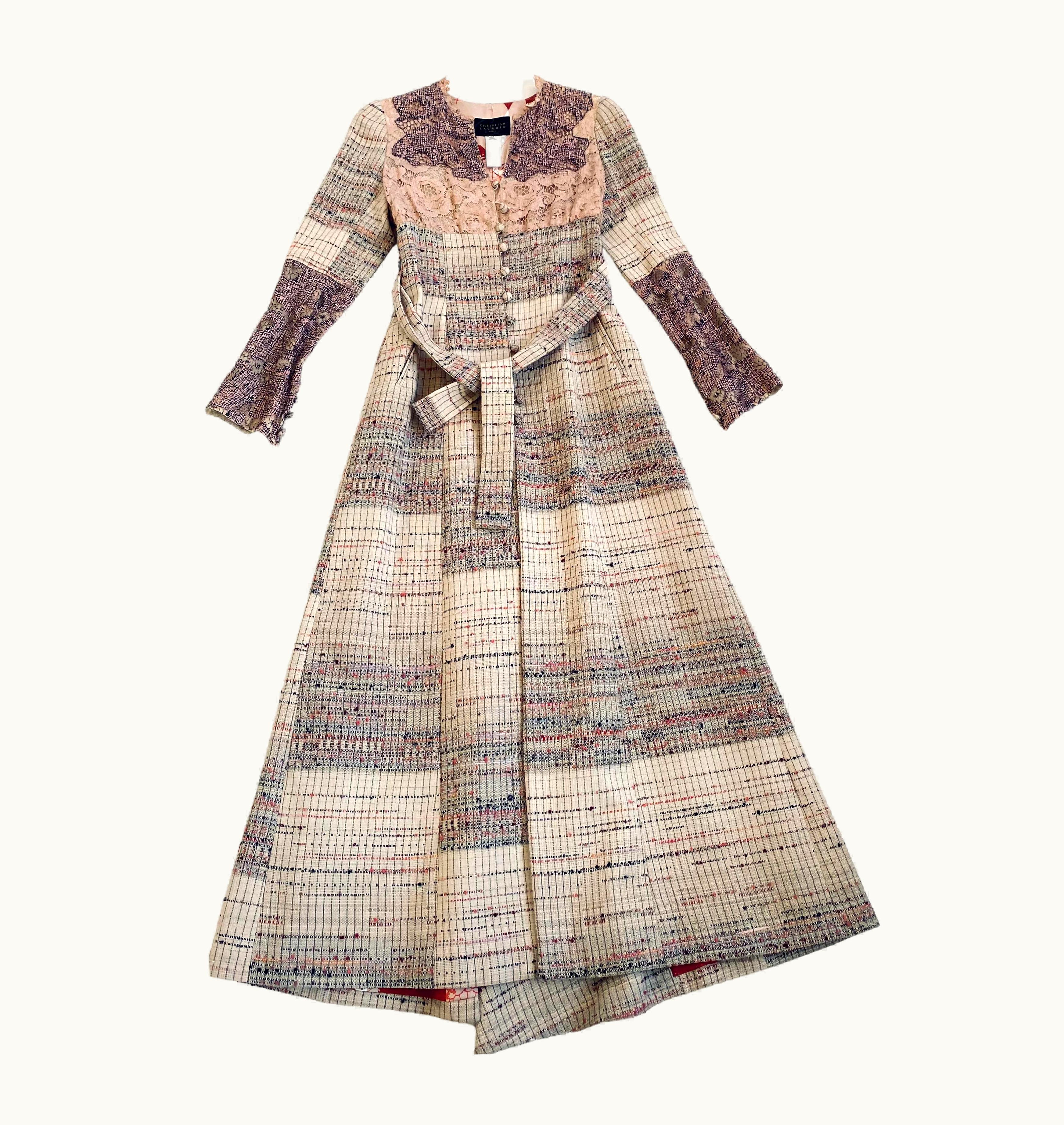 Christian Lacroix Christian La Croix Vintage 1990s Pink Label Fishtail Maxi Coat