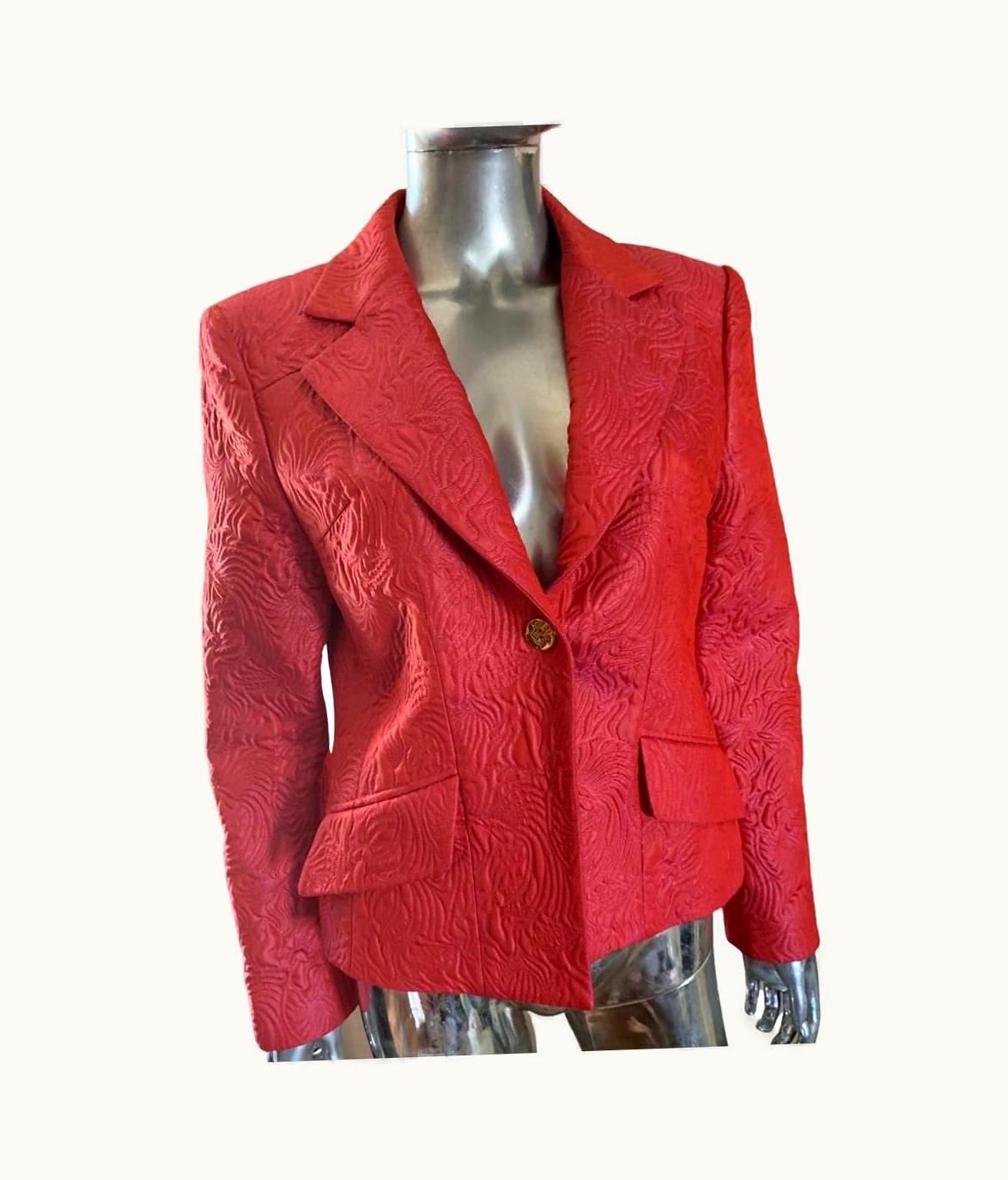 Christian Lacroix Bazar De Christian Laquoix Fuchsia Embossed Floral Jacquard Jacket, Paris