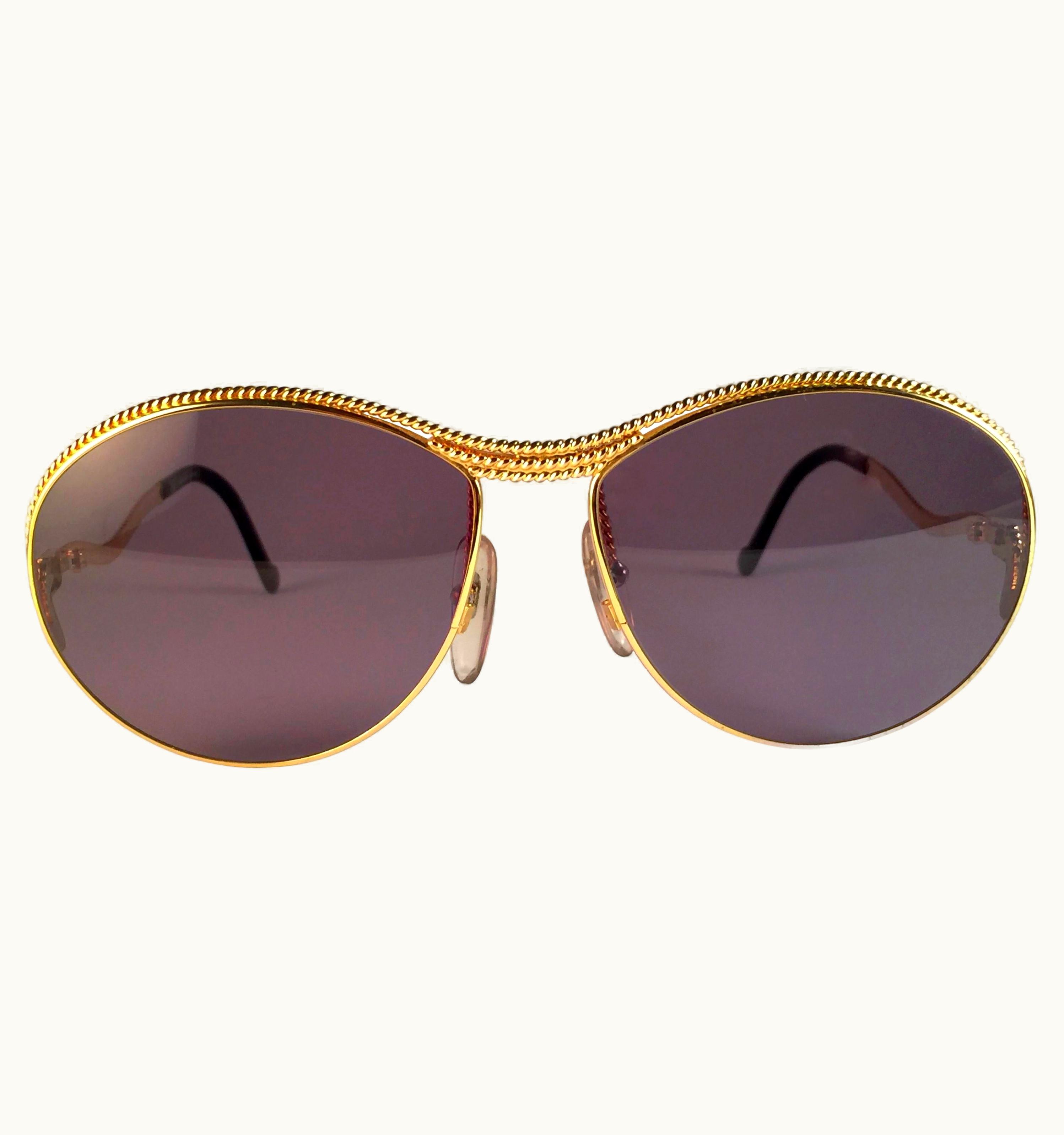 Christian Lacroix Vintage Christian Lacroix Oval Gold Accents 1980 France Sunglasses