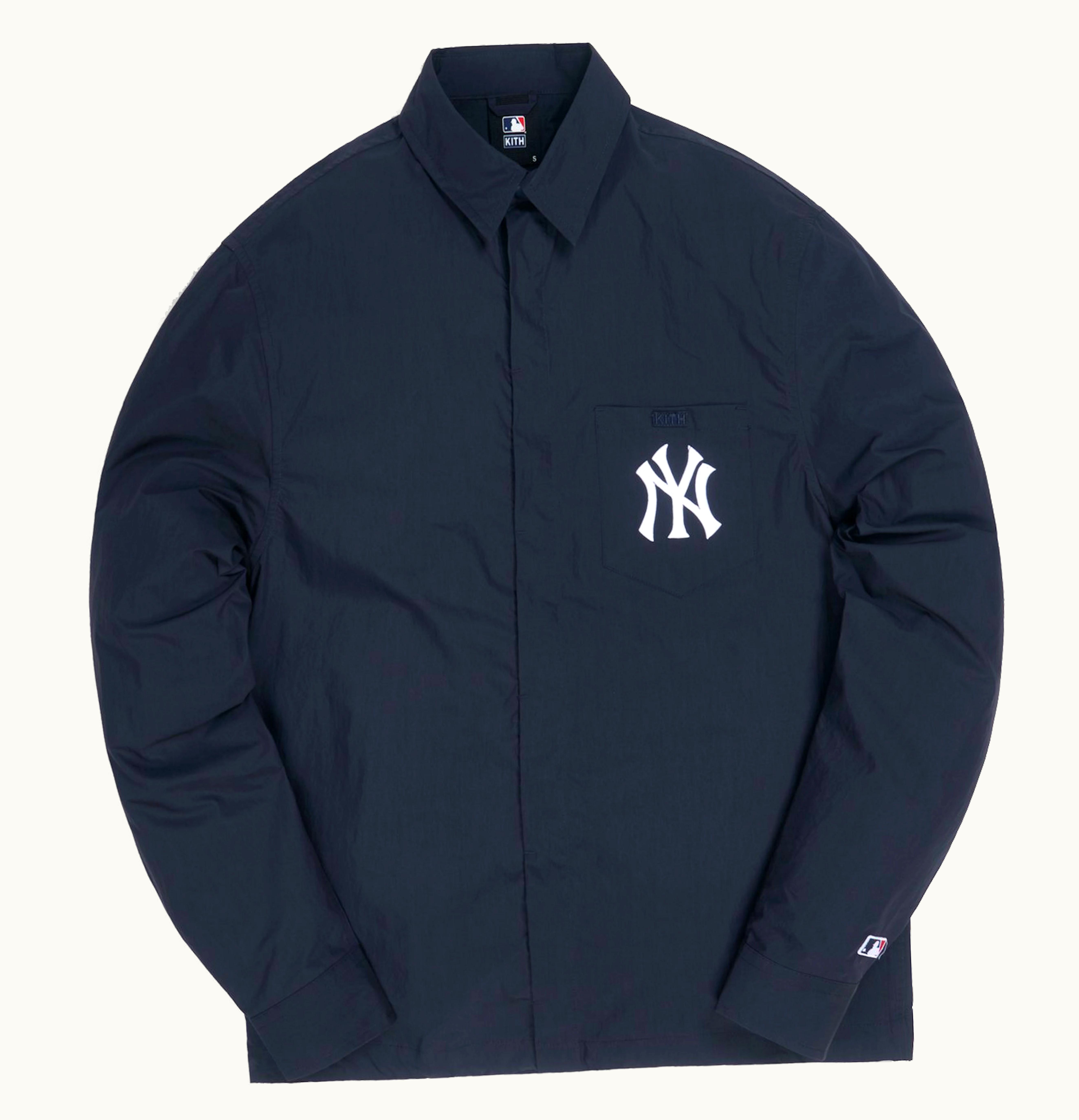 Kith Kith For Major League Baseball New York Yankees Collared Buttondown Shirt Navy