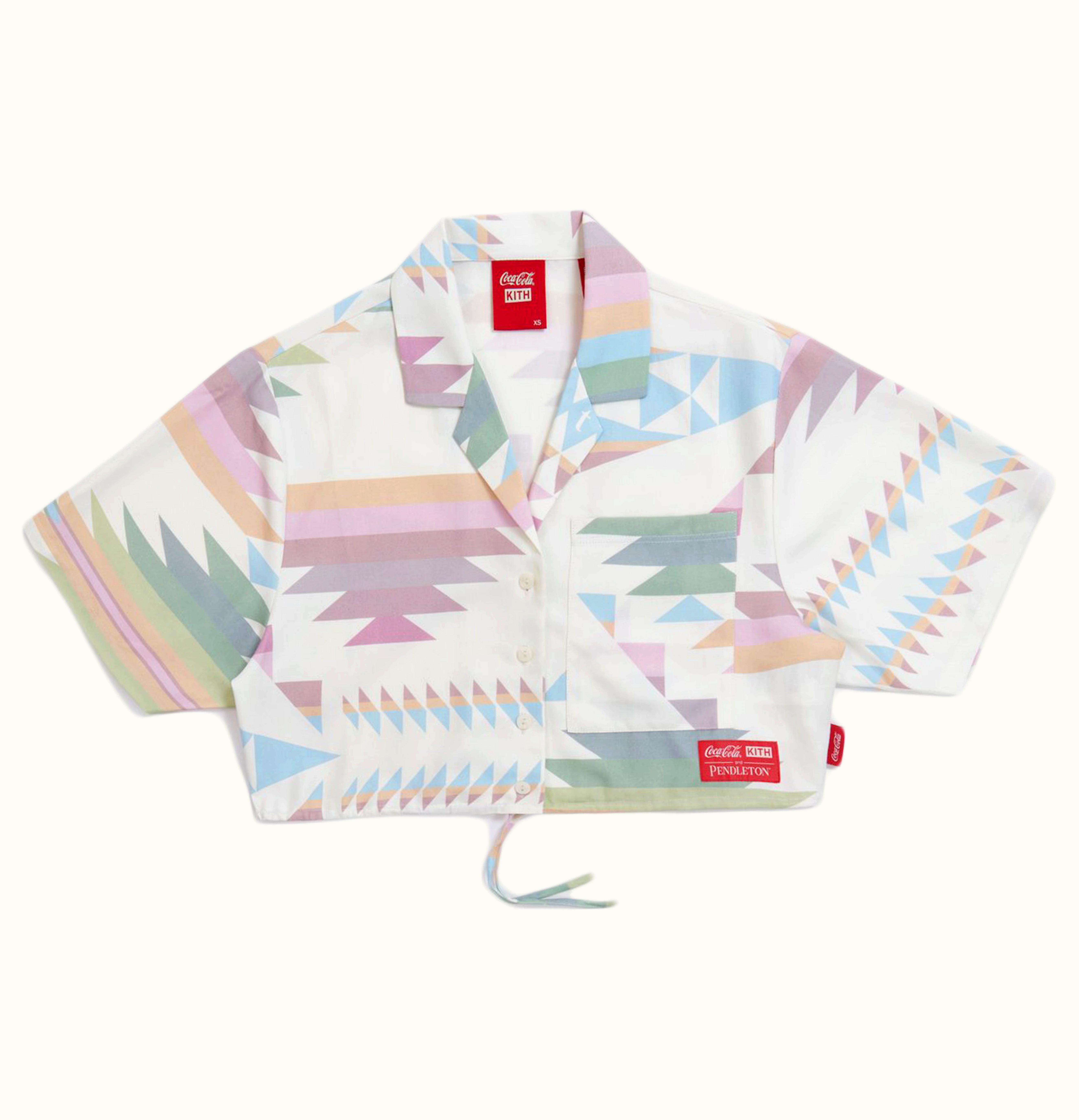 Kith Kith Women x Coca Cola Cropped Camp Collar Ivory Multi