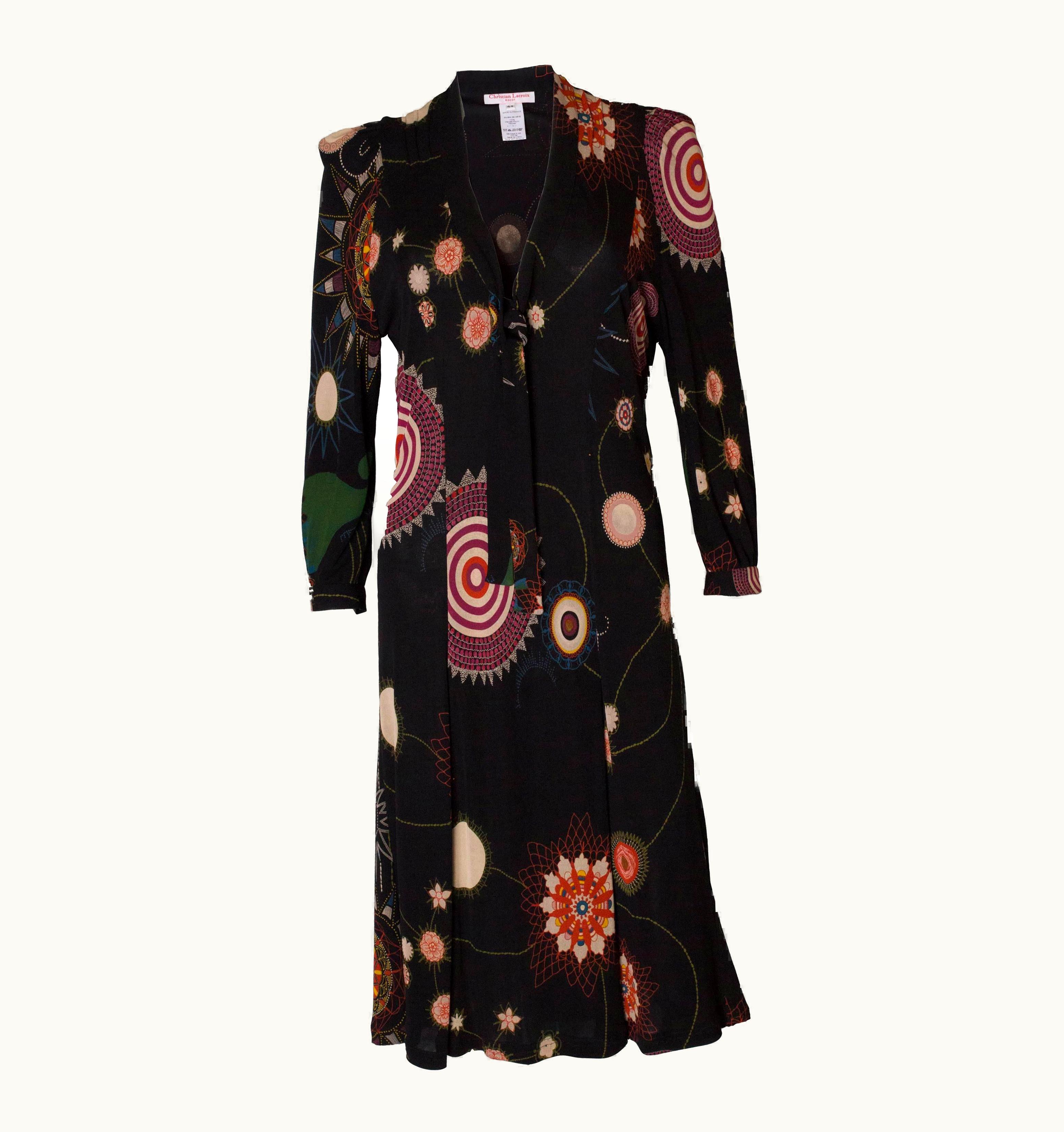 Christian Lacroix A Vintage 2000 Printed Dress By Christian Lacroix