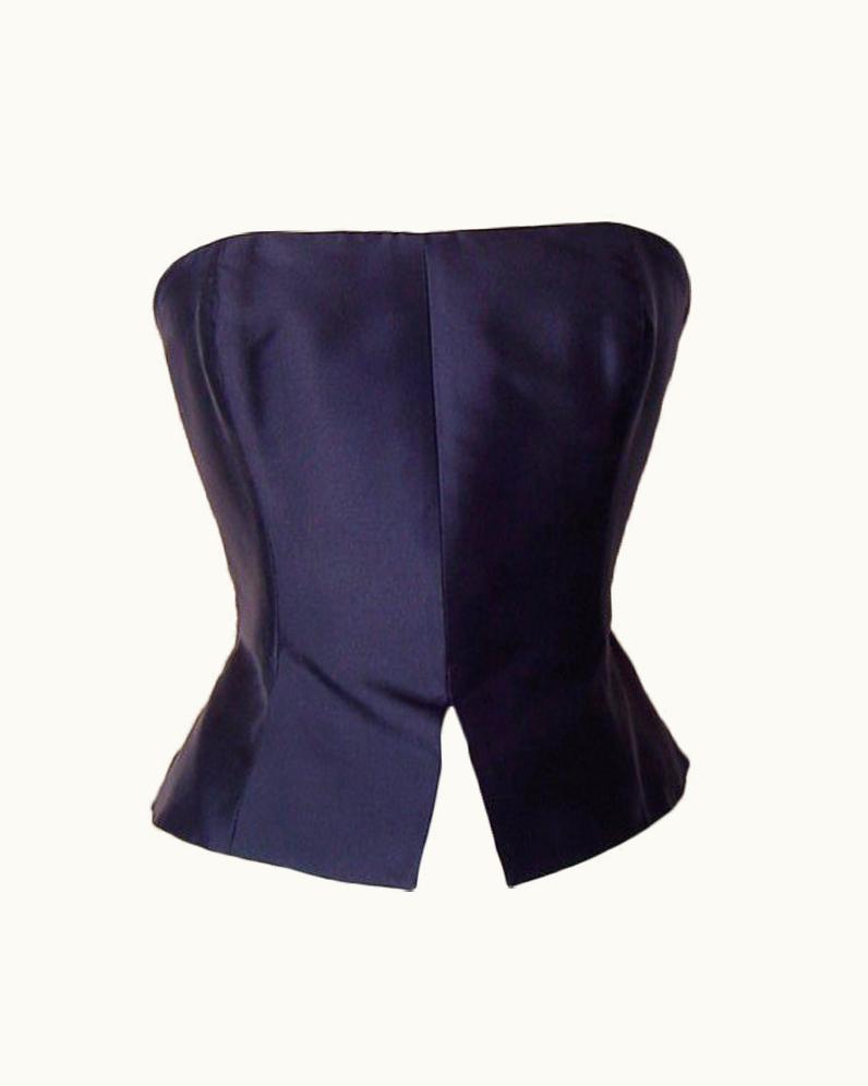 Christian Lacroix Christian Lacroix Strapless Bustier Sleek Black Silk 8 S/S10