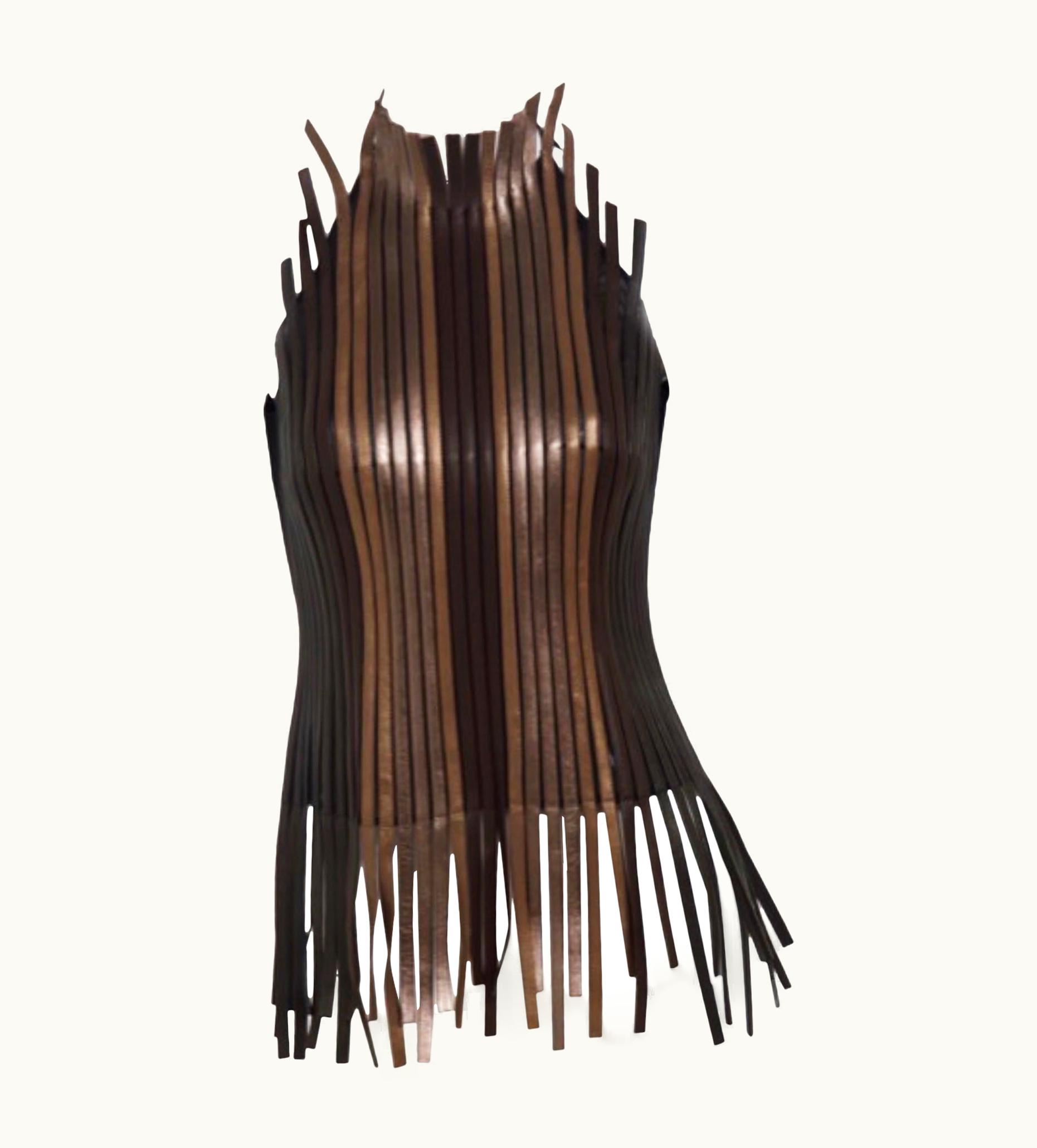 Jean-Claude Jitrois Jean-Claude Jitrois Brown Leather Vintage Corsage