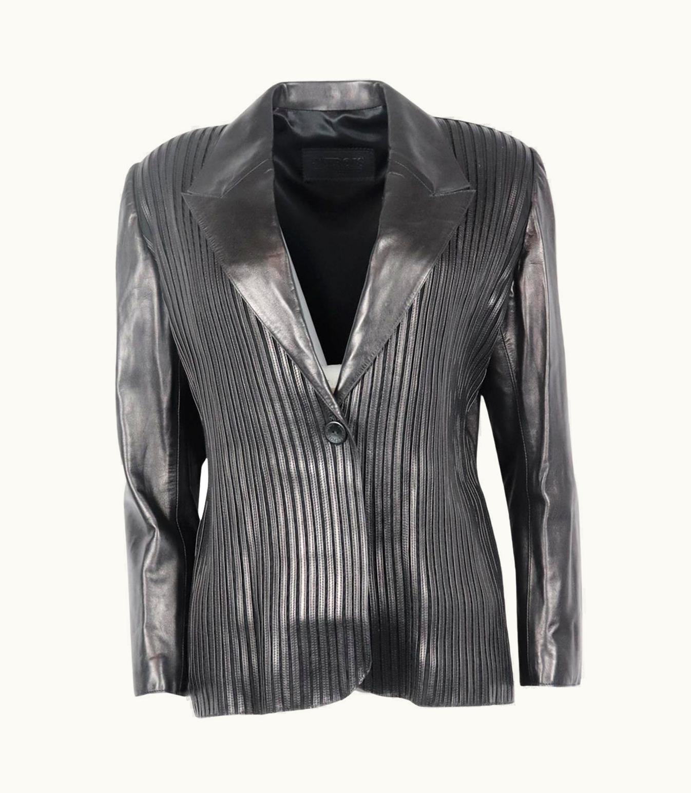 Jean-Claude Jitrois Jitrois Vintage Tulle And Leather Blazer Uk