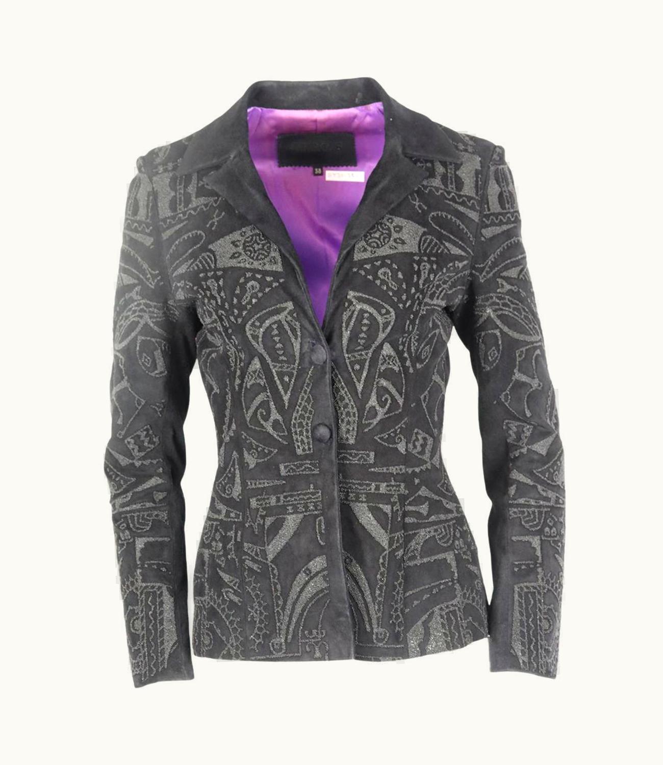 Jean-Claude Jitrois Jitrois Vintage Embellished Suede Blazer Uk