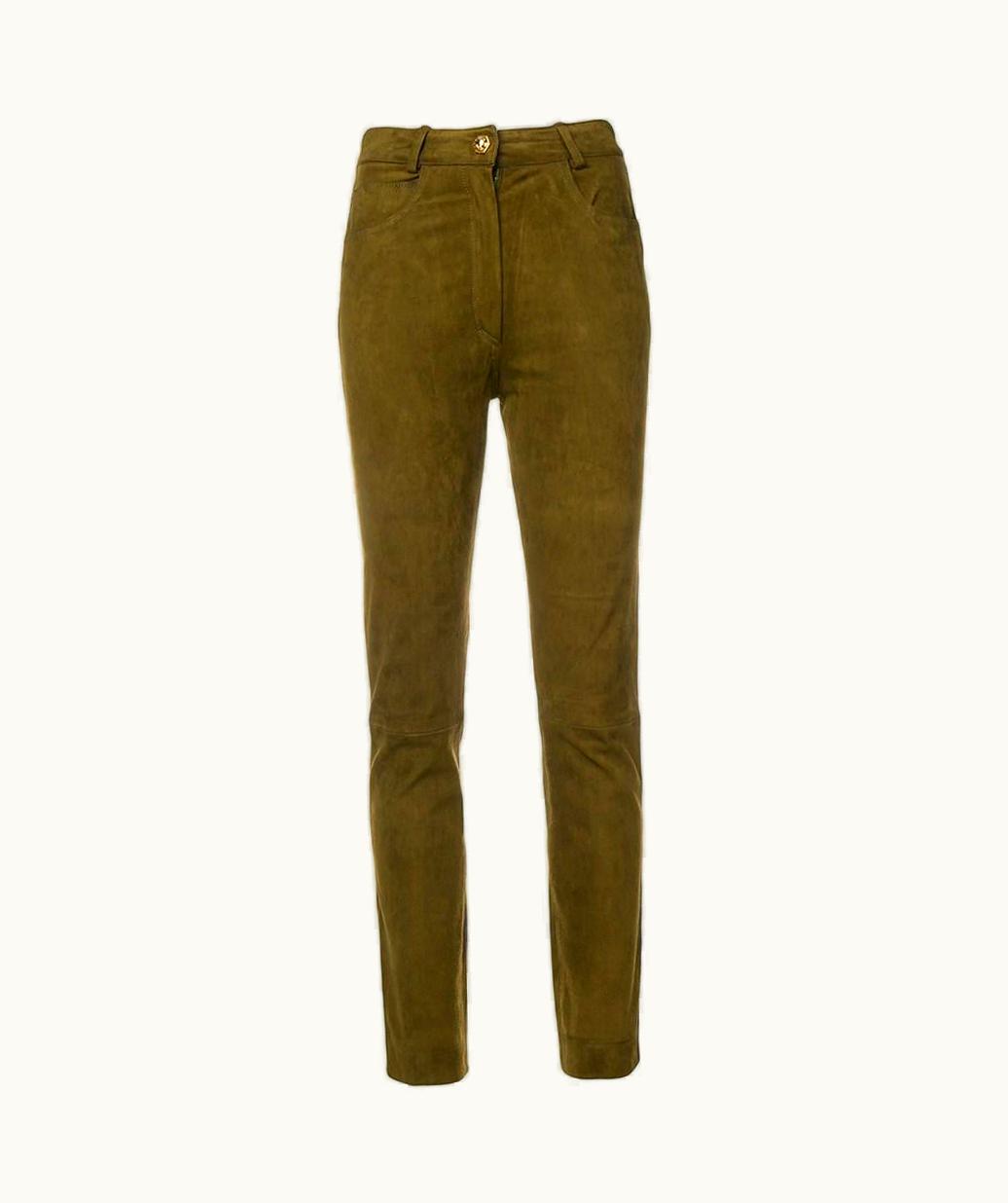 Jean-Claude Jitrois Jean Claude Jitrois Vintage Suede 80s Five Pockets Skinny Trousers
