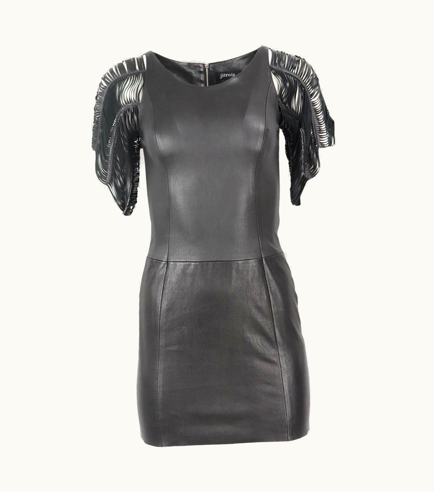 Jean-Claude Jitrois Jitrois Cutout Stretch Leather Mini Dress Uk UZ0598179