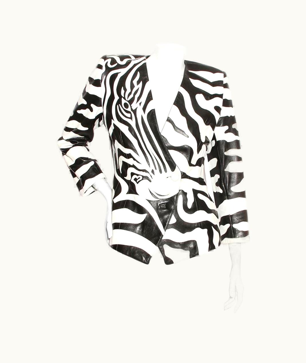 Jean-Claude Jitrois Jean-Claude Jitrois Zebra Print Leather Jacket Circa 1980'
