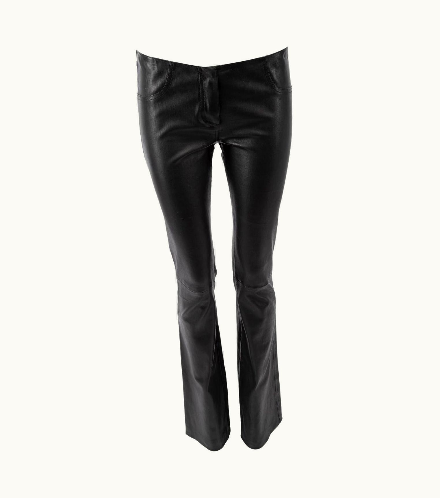 Jean-Claude Jitrois Jitrois Women' Black Straight Leg Leather Trousers
