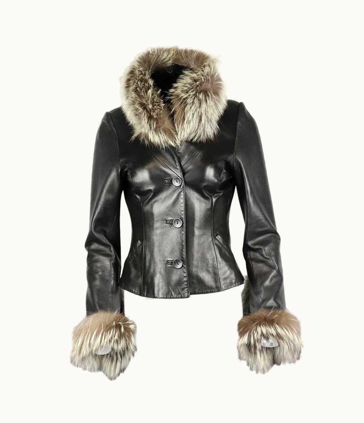 Jean-Claude Jitrois Jitrois Fur Trimmed Leather Jacket Uk