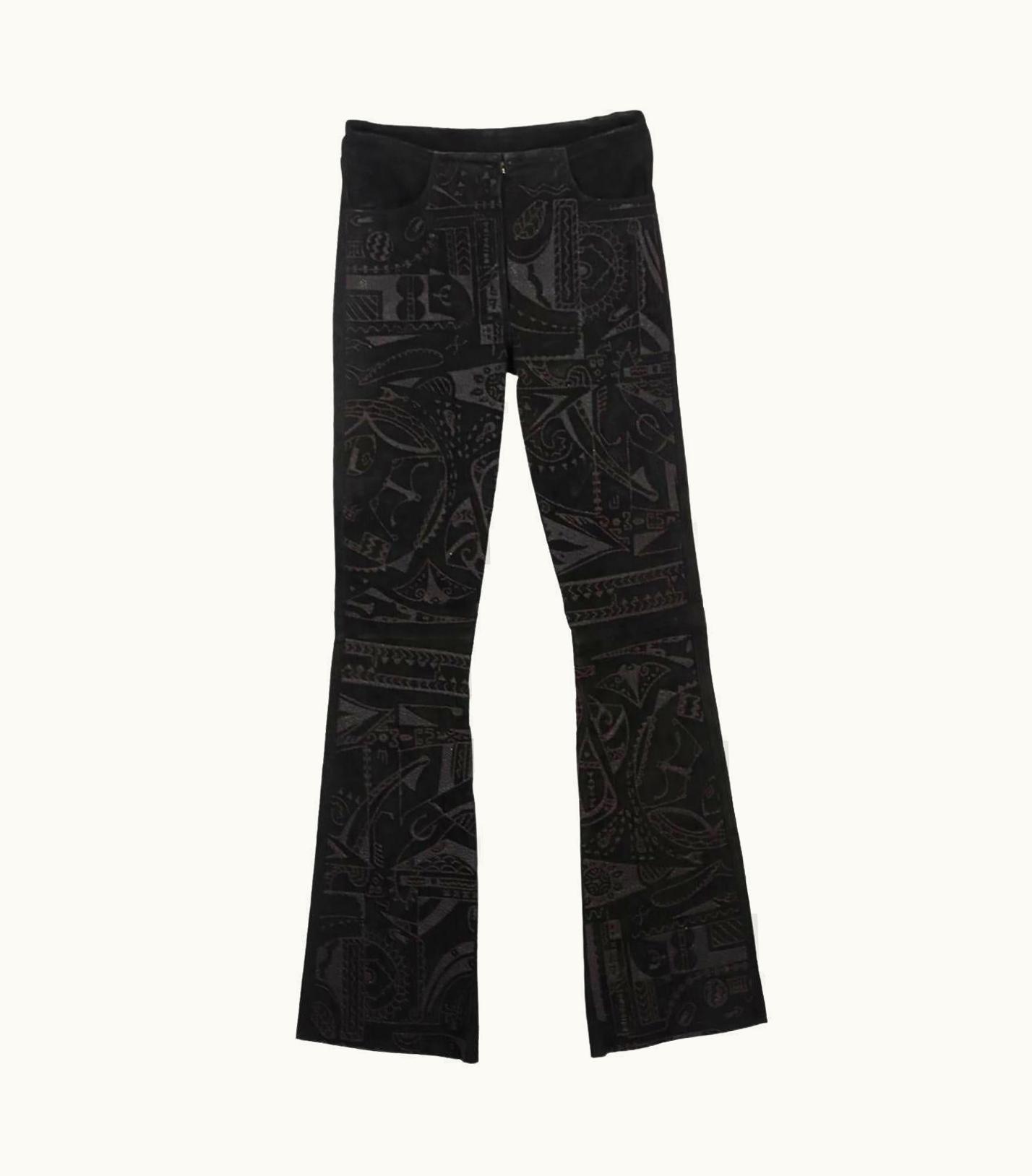 Jean-Claude Jitrois Jitrois Embellished Suede Flared Pants Uk