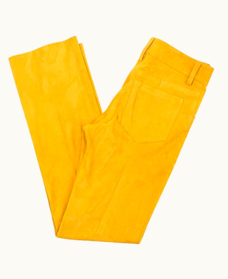 Jean-Claude Jitrois Jitrois Lamb Velvet Mustard Trousers
