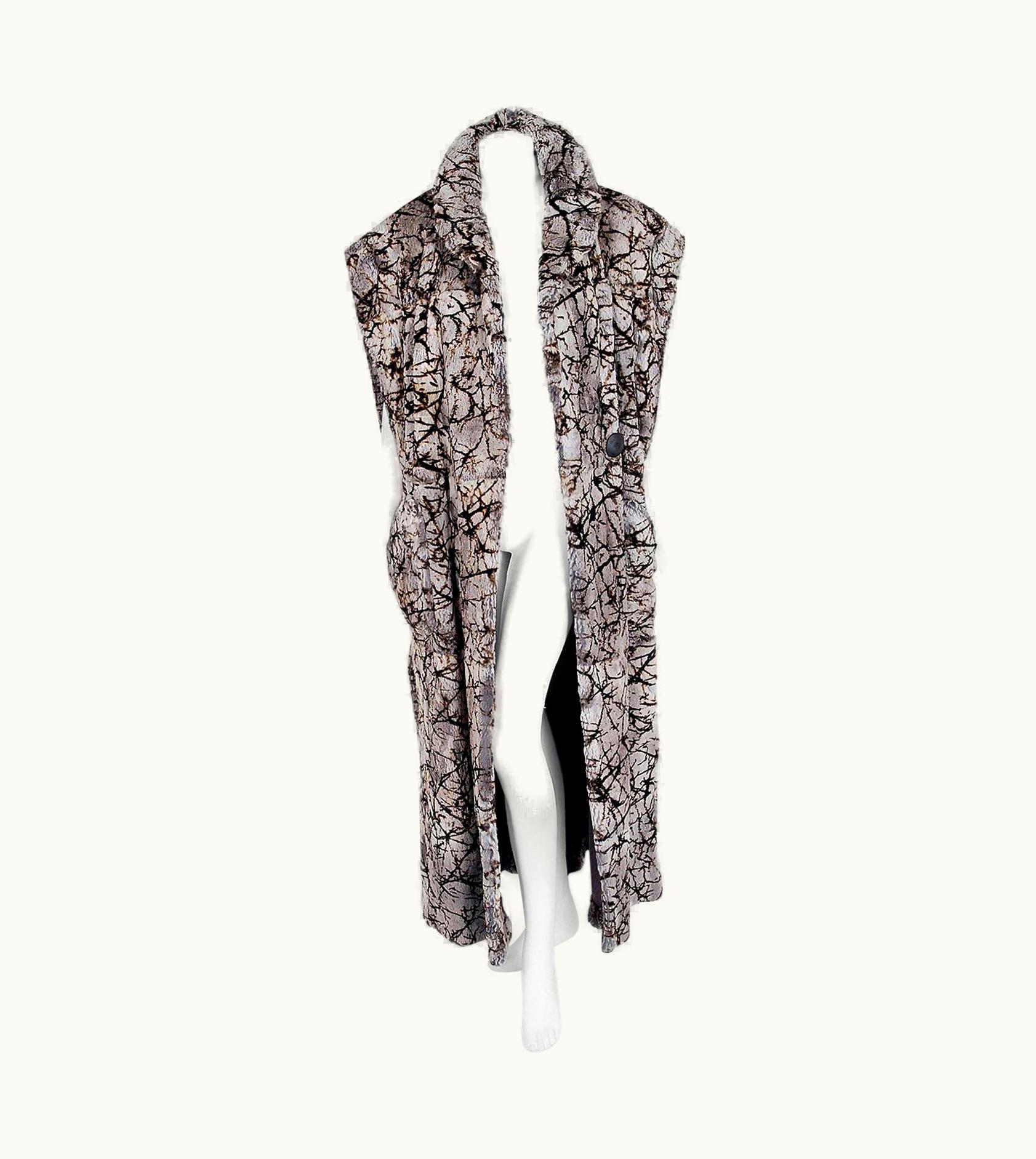 Fendi Vintage 1970' Fendi Couture By Karl Lagerfeld Chinchilla Fur Maxi Jacket Vest